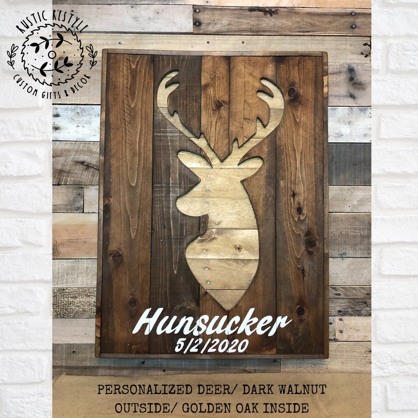 customized pallet deer head sign, wall art signage, rustic hunting decor,