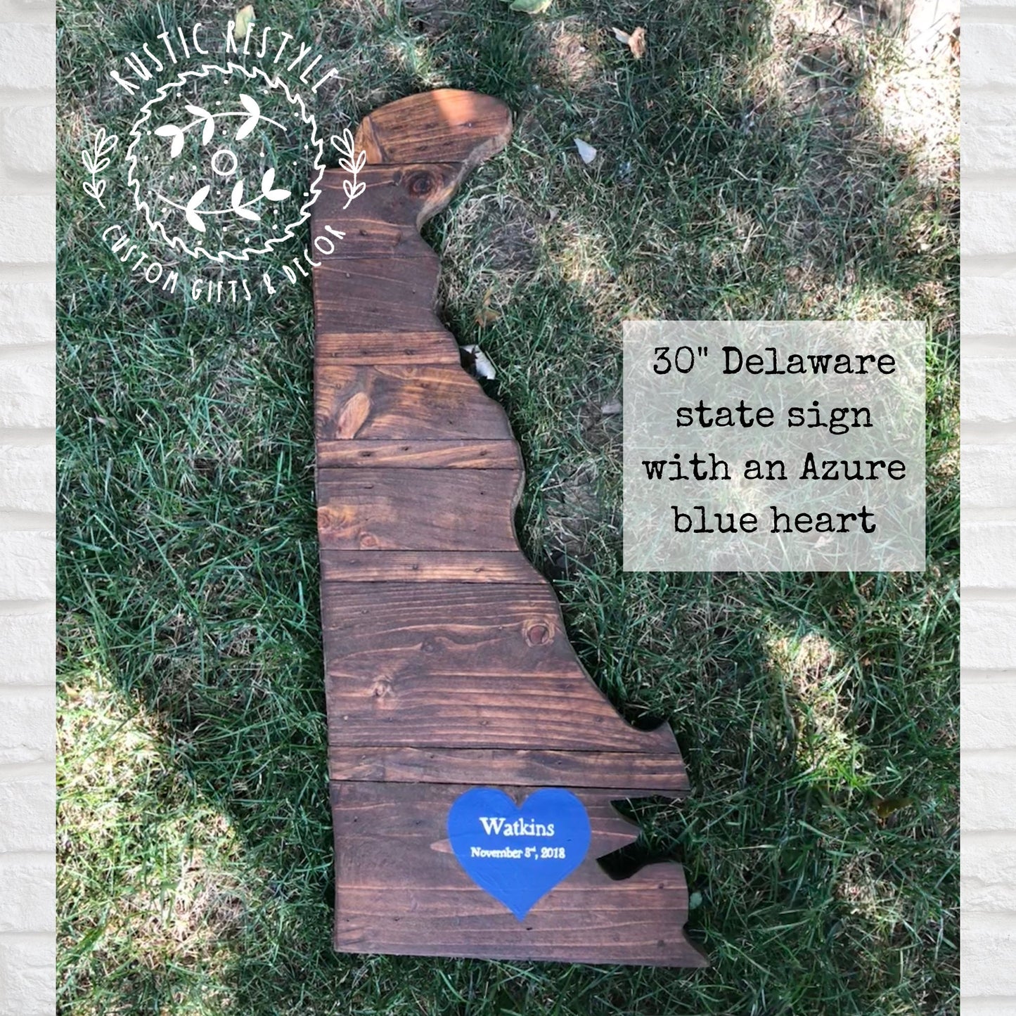 Delaware state art, Delaware map sign, wall art, pallet state cut out, Gift for new home, wedding guest book, wall above couch gallery