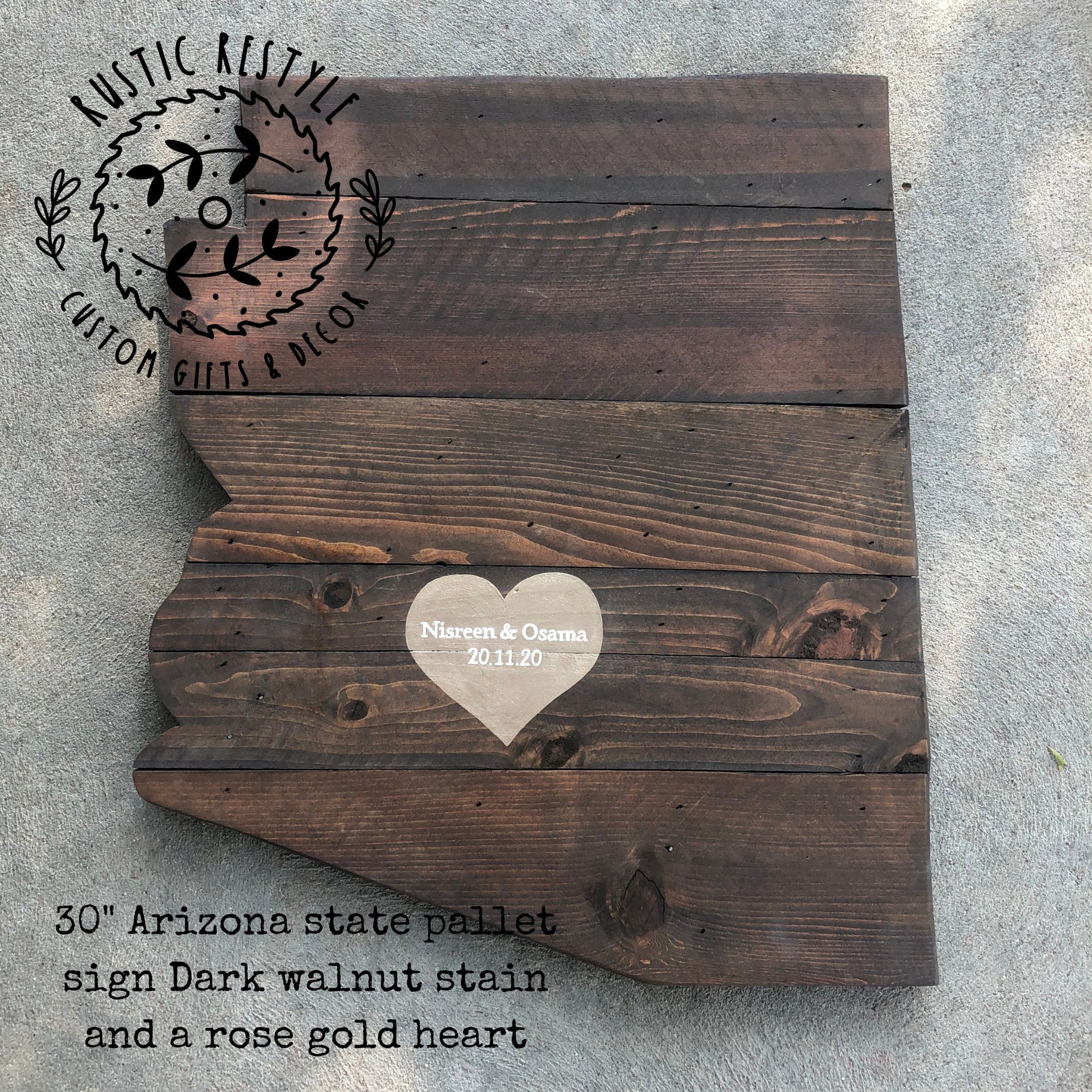 Arizona Wedding Guest book, Arizona wedding decor, Guest book, pallet handmade, Arizona state wedding sign, Arizona pallet cut out sign