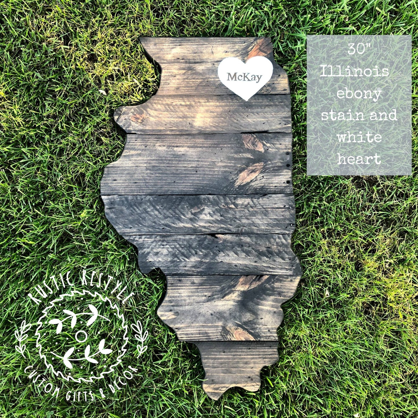 Illinois wood cutout, illinois wall map, state sign, wooden state cut out, state wall art, wedding guest book, wood Illinois alternative