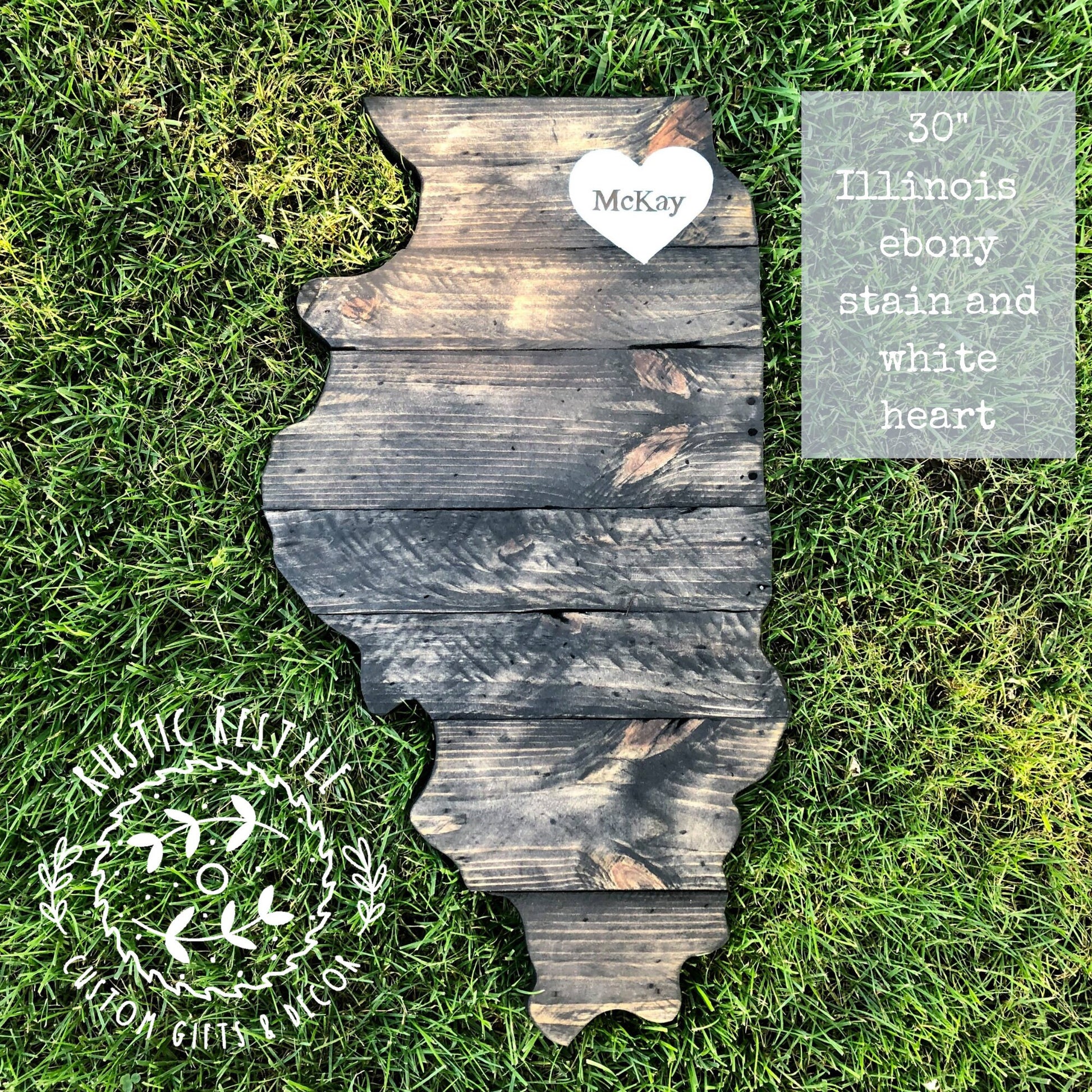 Illinois wood cutout, illinois wall map, state sign, wooden state cut out, state wall art, wedding guest book, wood Illinois alternative