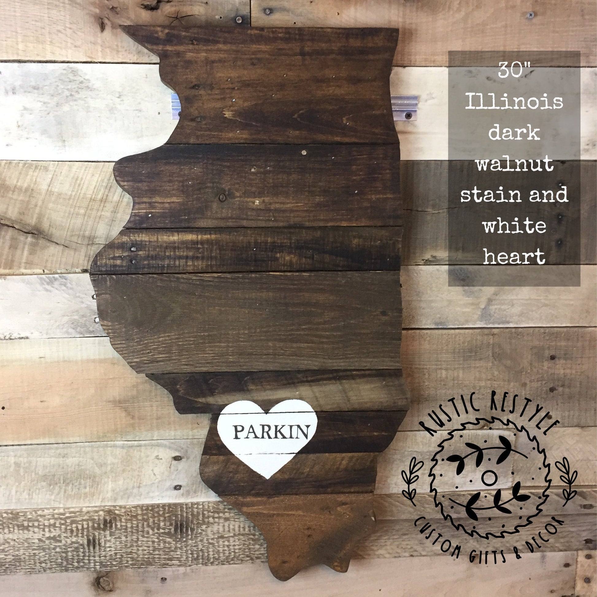 Illinois wood cutout, illinois wall map, state sign, wooden state cut out, state wall art, wedding guest book, wood Illinois alternative