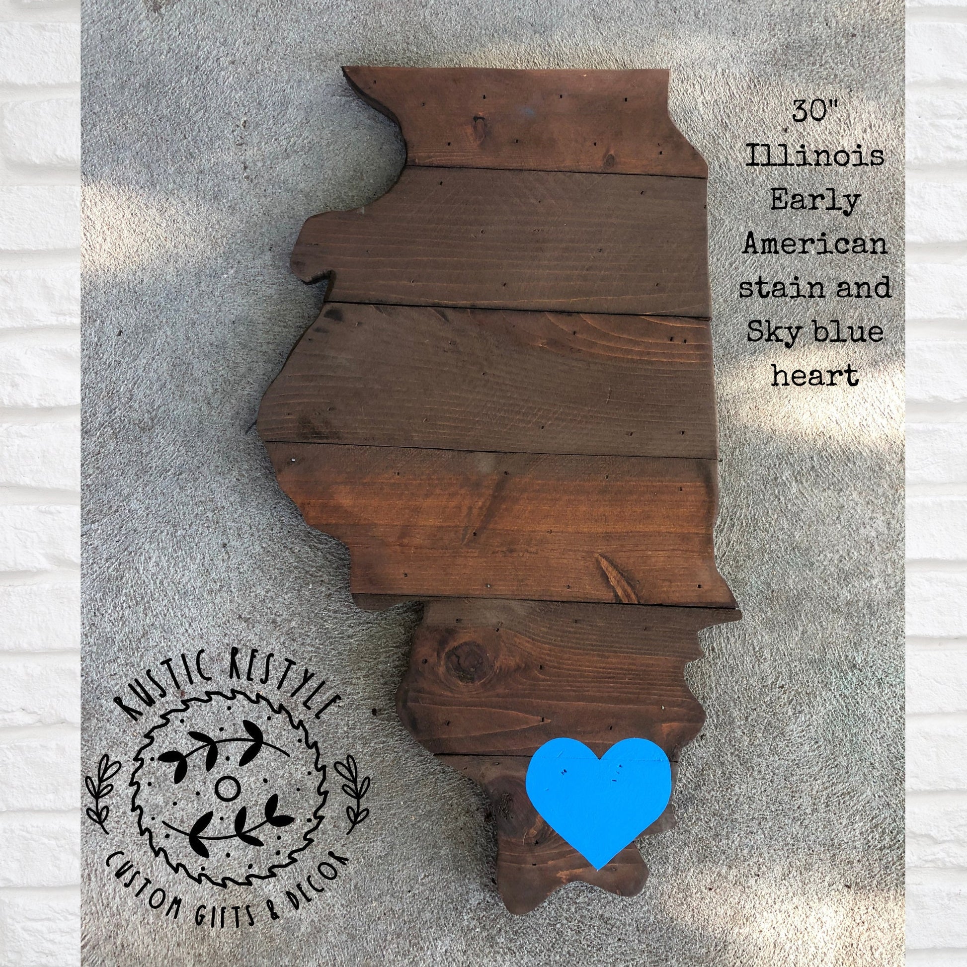 Illinois wood cutout, illinois wall map, state sign, wooden state cut out, state wall art, wedding guest book, wood Illinois alternative