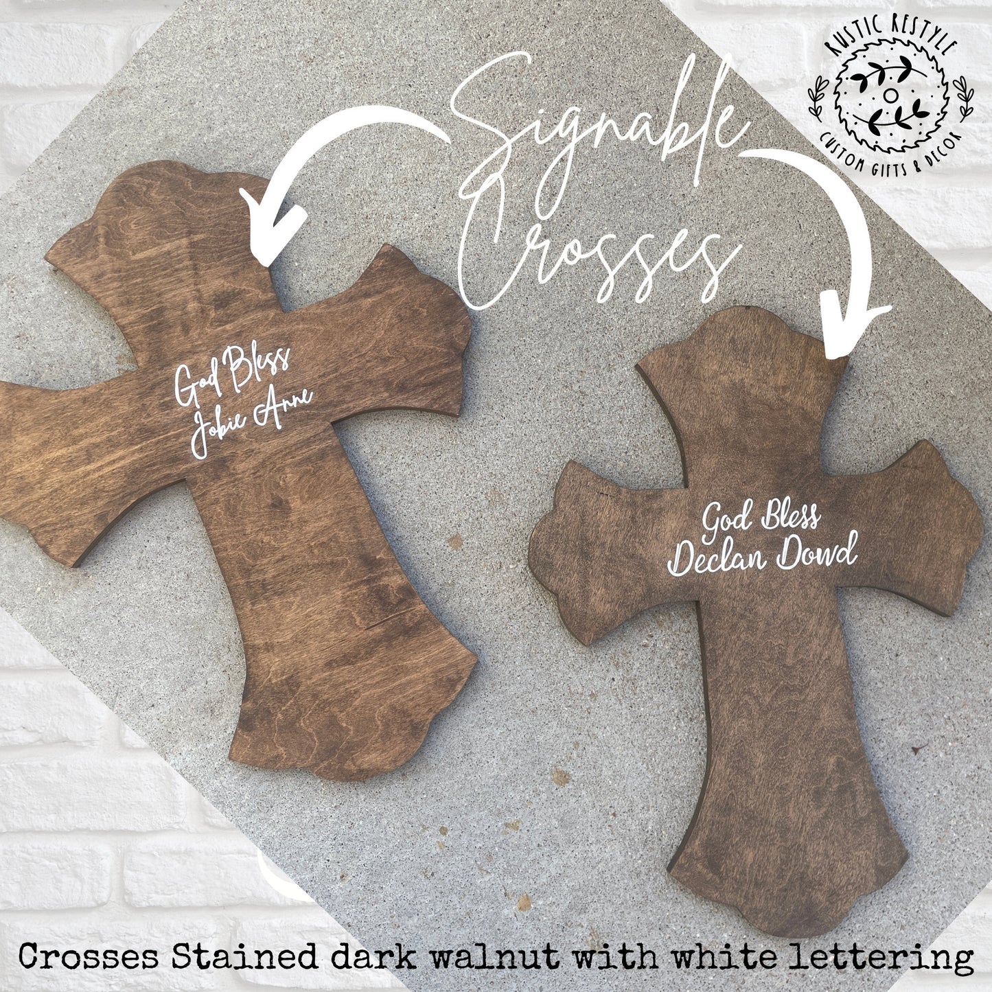 God Bless Personalized wooden cross, Baptism and confirmation sign-able crosses, confirmation keepsake gift