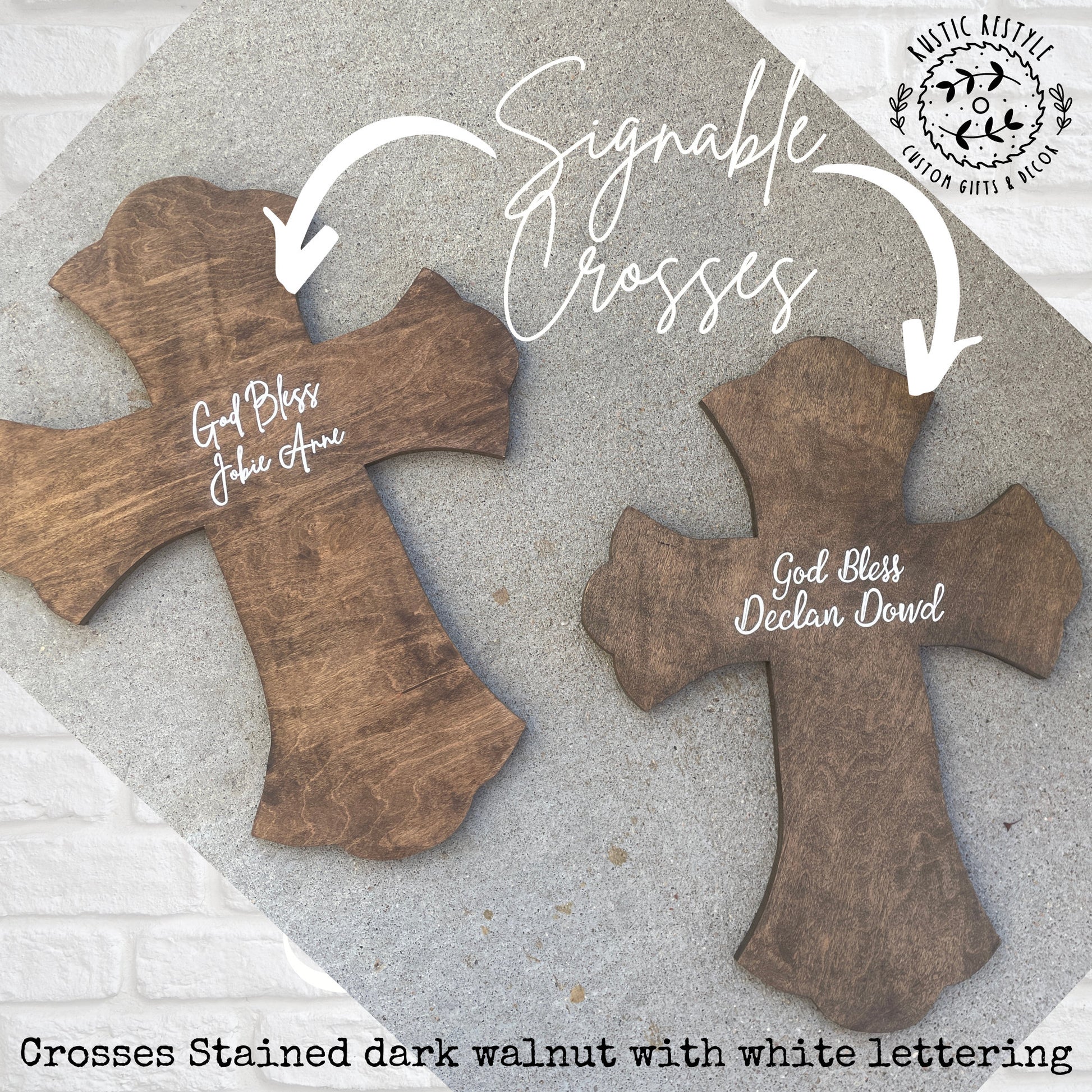 God Bless Personalized wooden cross, Baptism and confirmation sign-able crosses, confirmation keepsake gift
