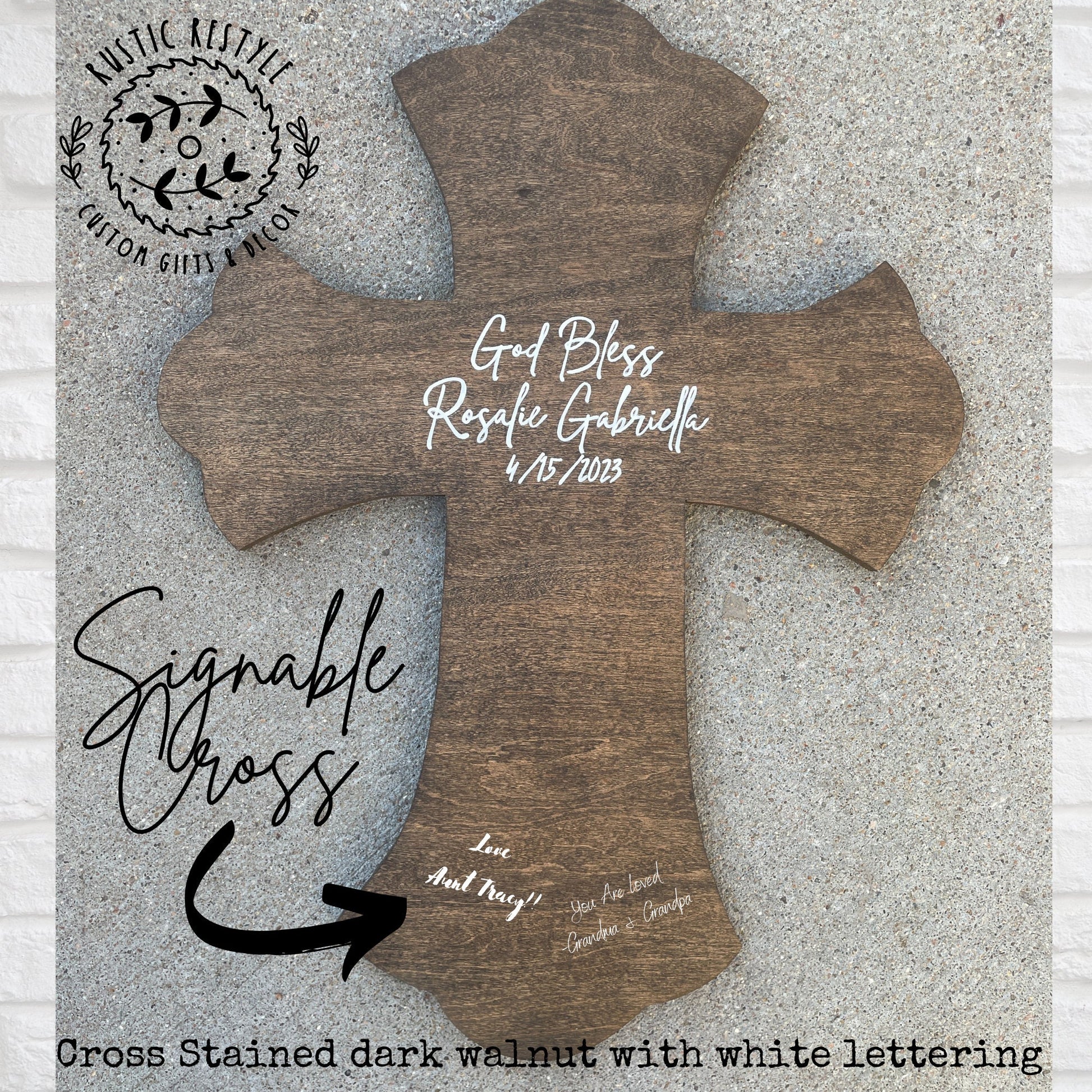 God Bless Personalized wooden cross, Baptism and confirmation sign-able crosses, confirmation keepsake gift