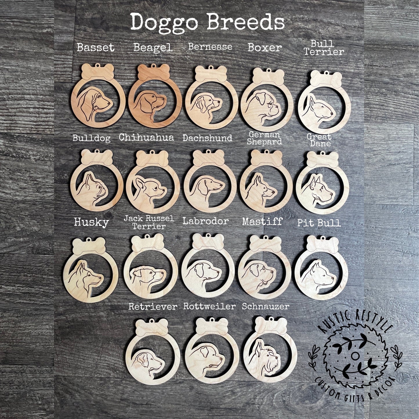 Dog Breed ornament gift, Personalized Engraved Ornament, Dog lover, veterinarian Christmas