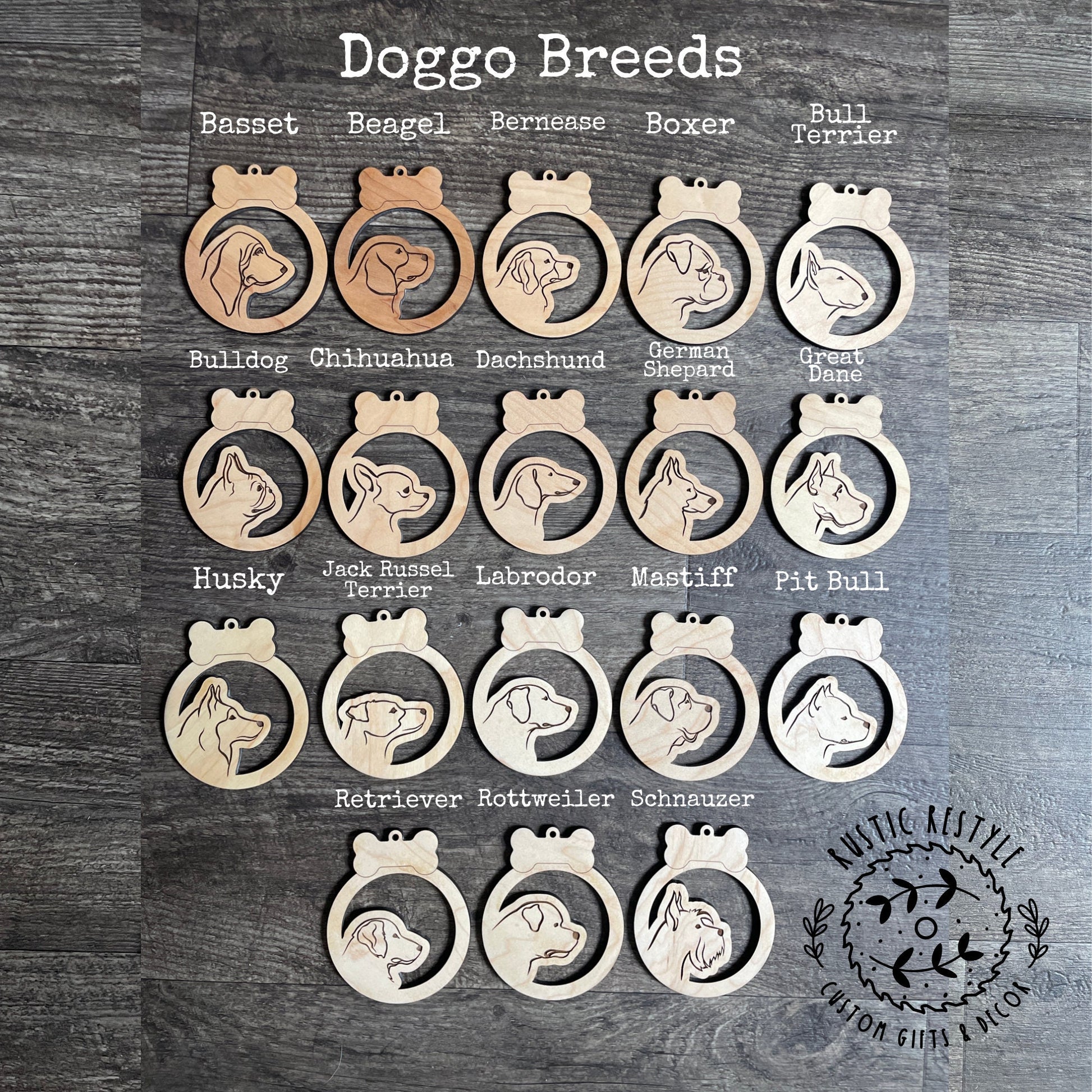 Dog Breed ornament gift, Personalized Engraved Ornament, Dog lover, veterinarian Christmas
