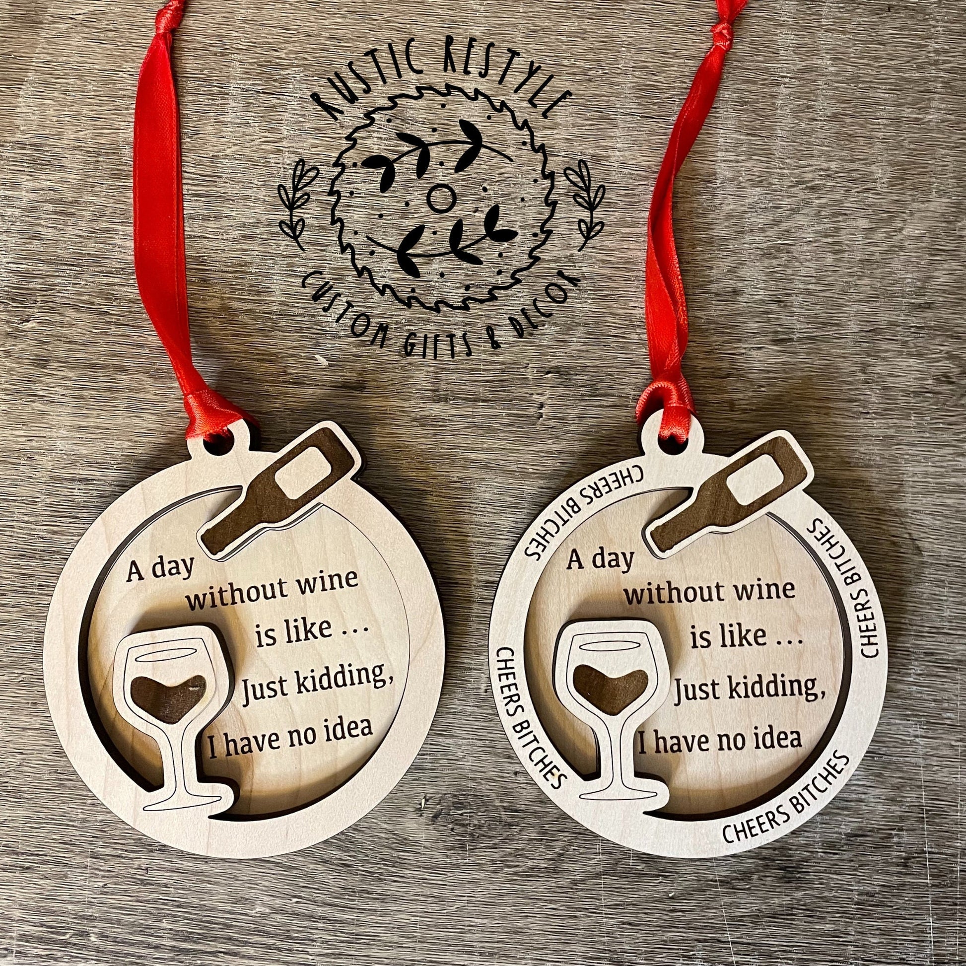 Wine Ornament, girls wine trip vacation, wine lover gift