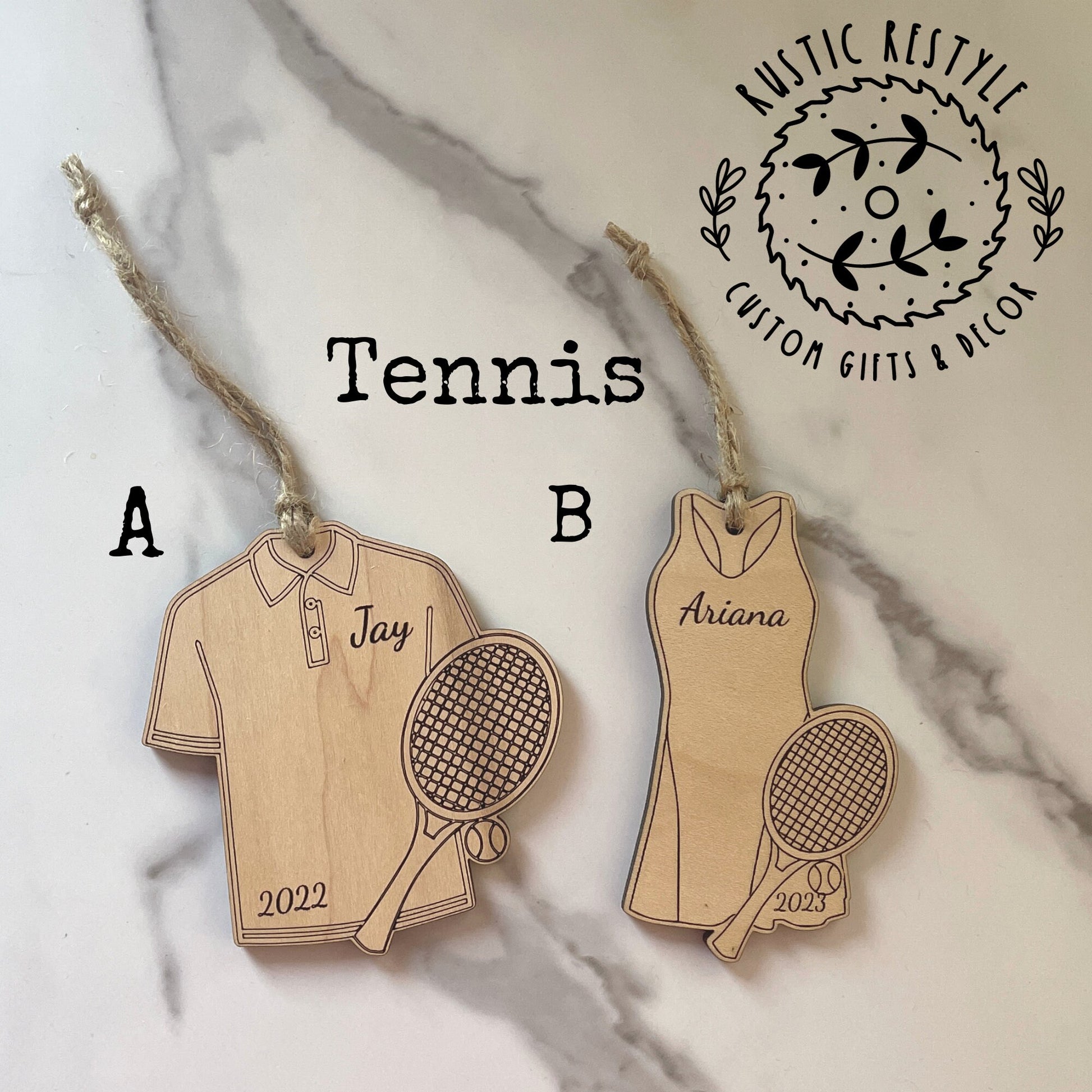 Tennis ornament, Personalized Christmas tree ornament