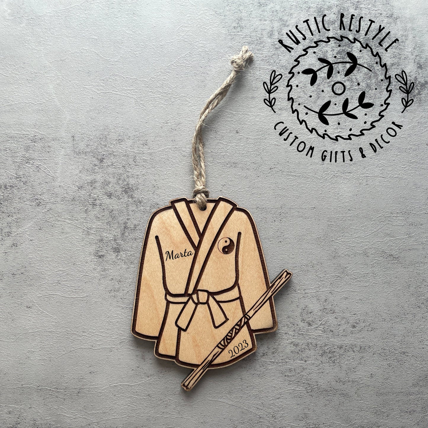 Martial Arts Christmas Ornament, Personalized jiu-jitsu, karate ornament