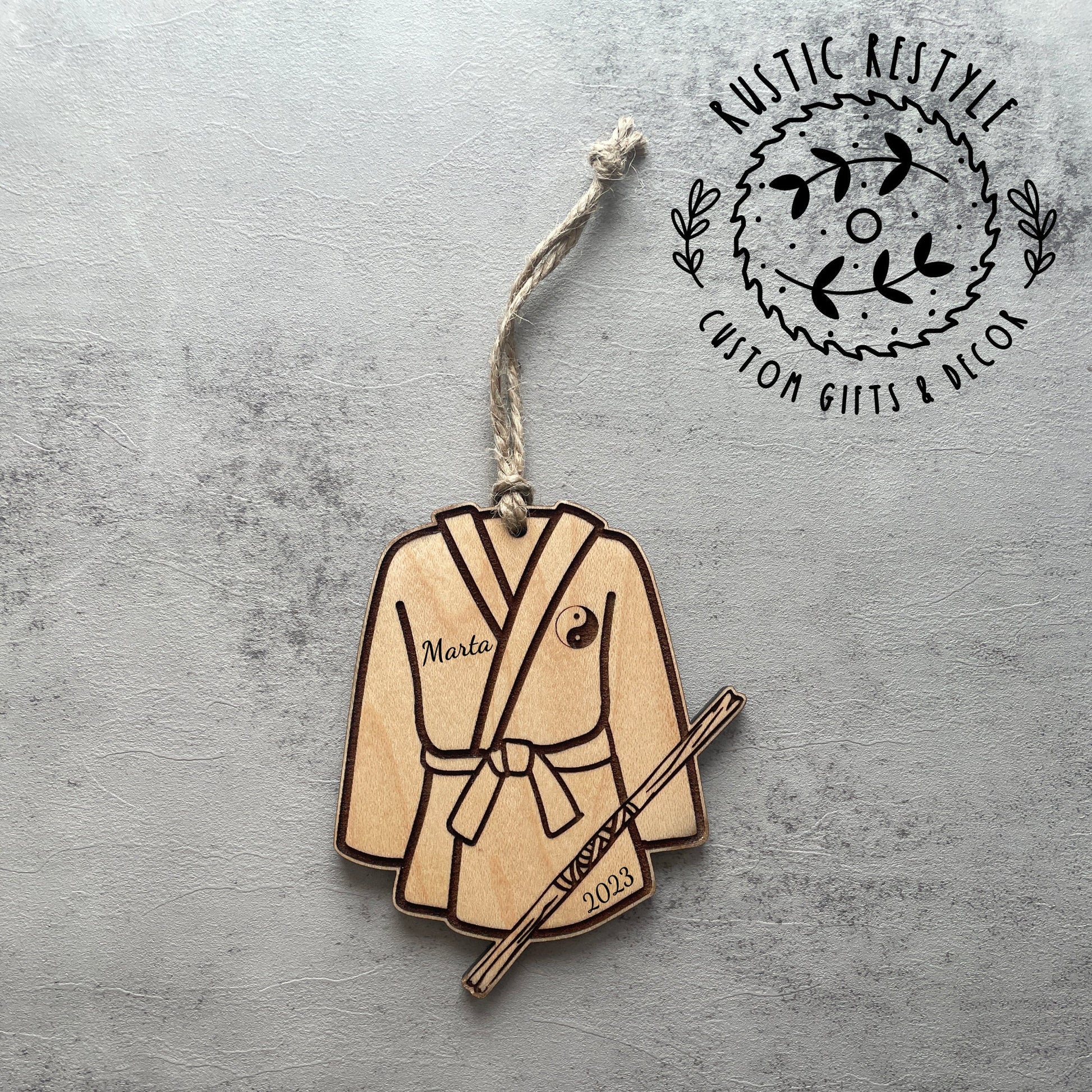 Martial Arts Christmas Ornament, Personalized jiu-jitsu, karate ornament