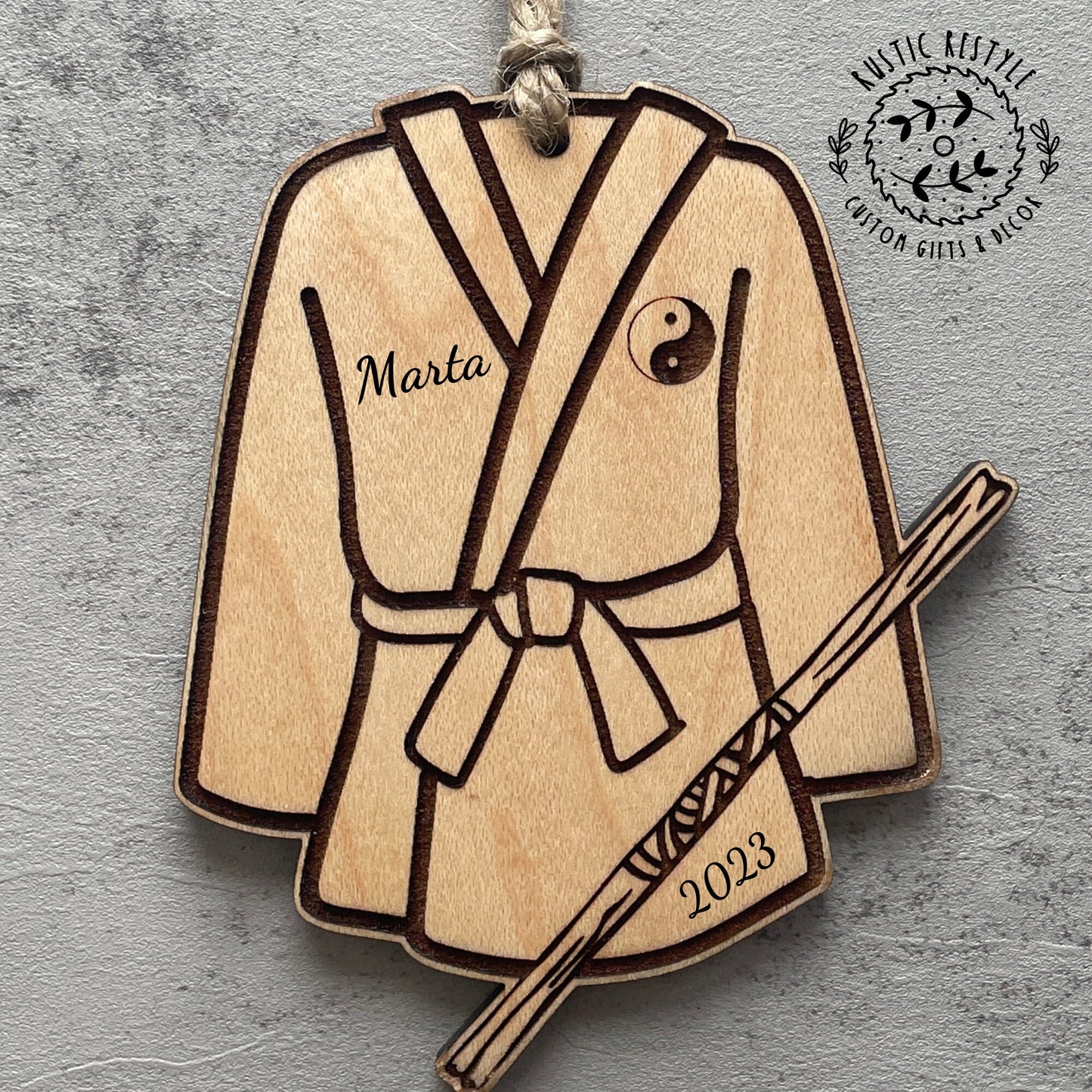 Martial Arts Christmas Ornament, Personalized jiu-jitsu, karate ornament