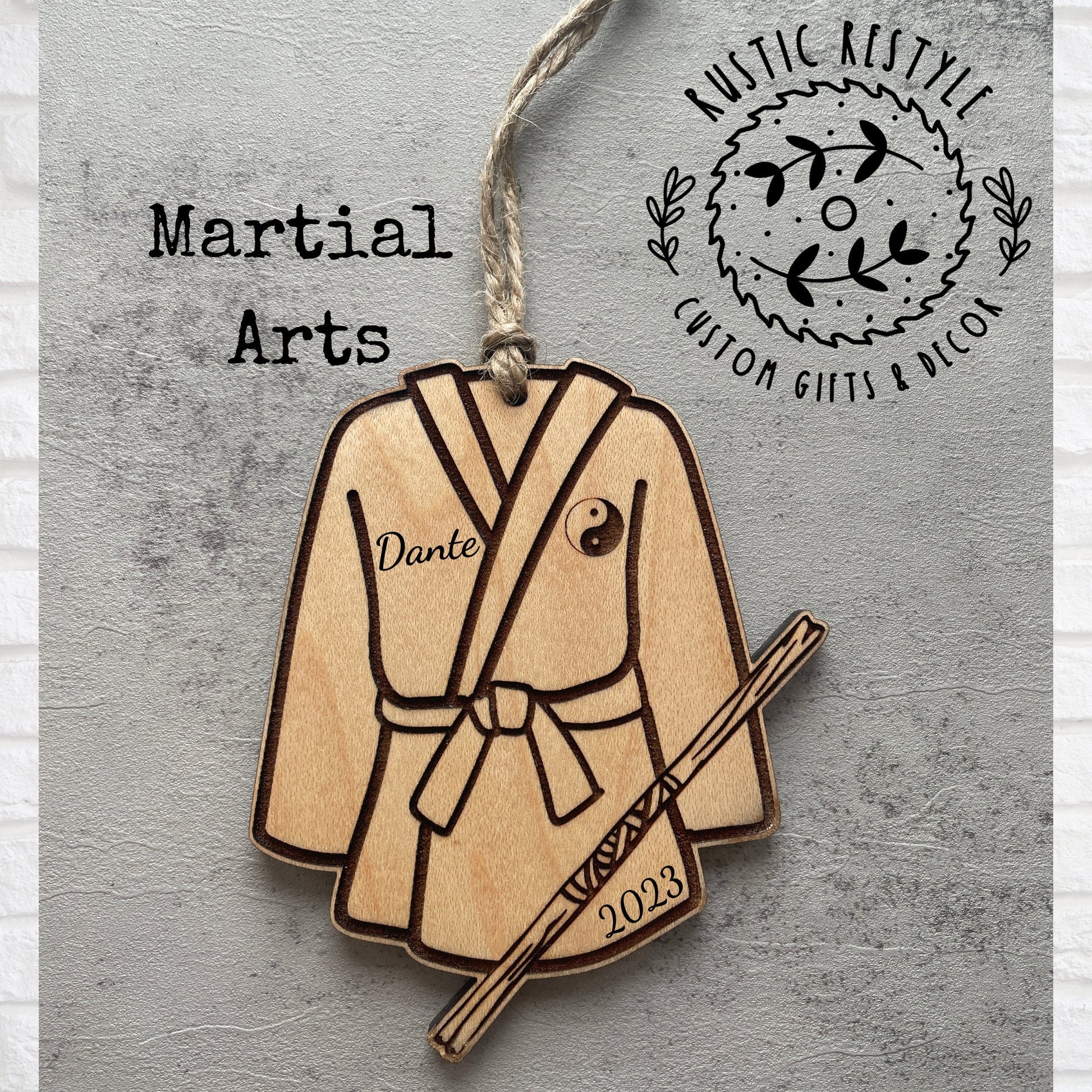 Martial Arts Christmas Ornament, Personalized jiu-jitsu, karate ornament