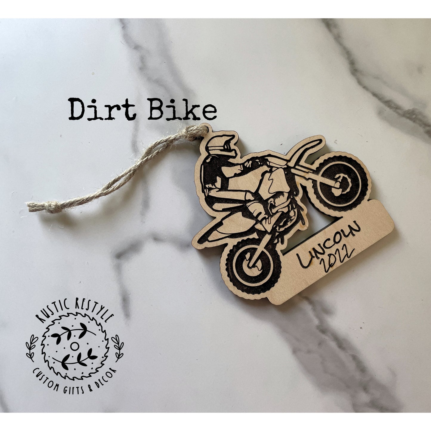 Dirt bike racing Christmas Ornament, Personalized motorbike ornament
