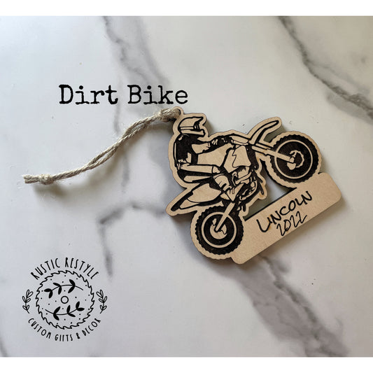 Dirt bike racing Christmas Ornament, Personalized motorbike ornament