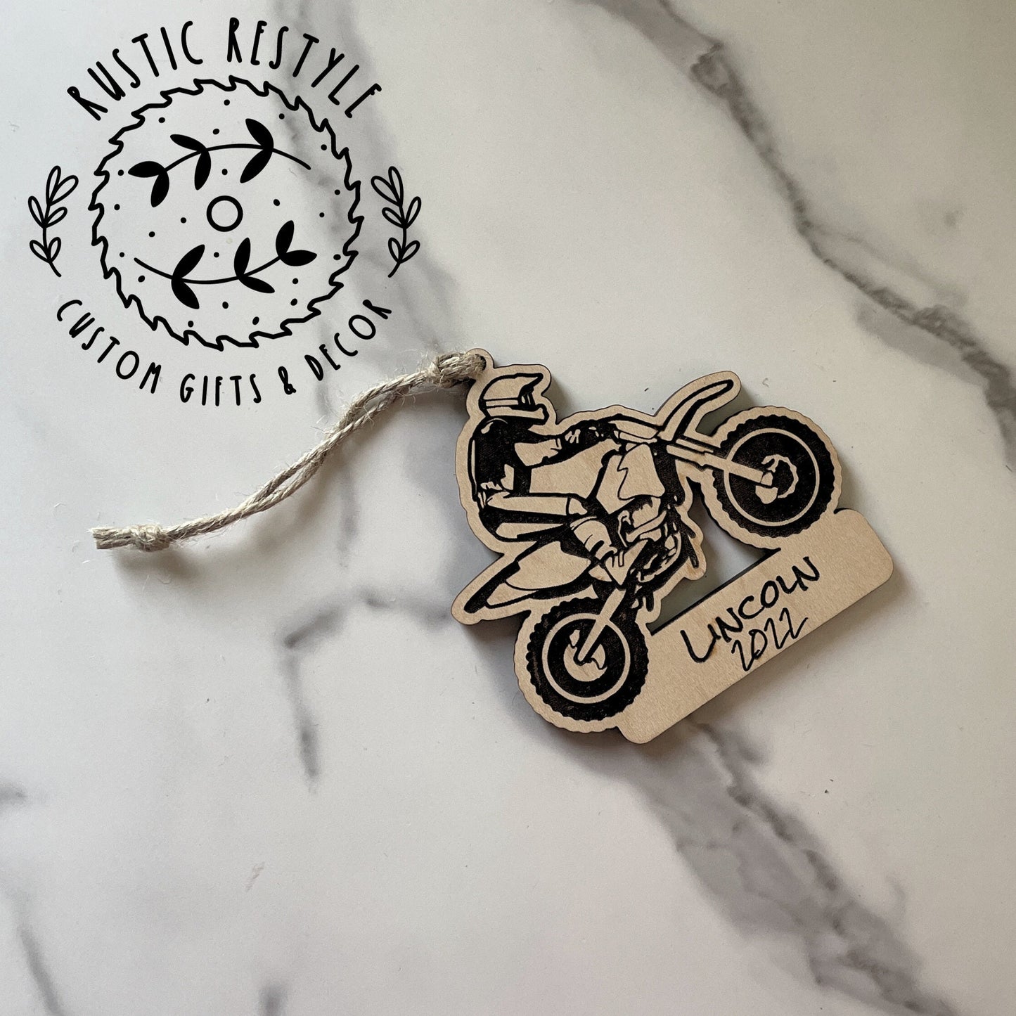Dirt bike racing Christmas Ornament, Personalized motorbike ornament
