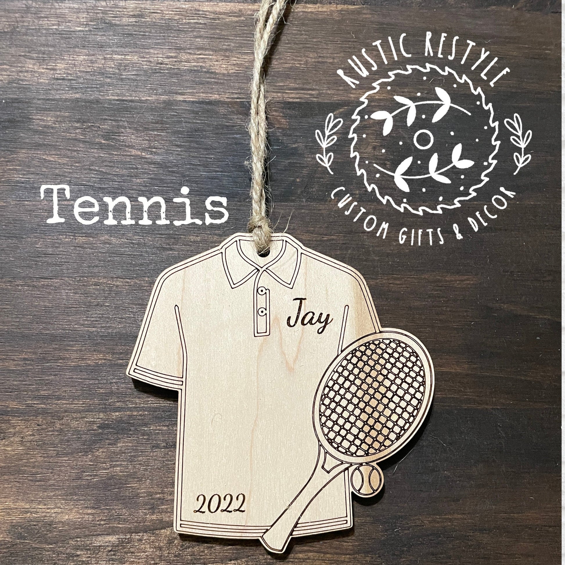 Tennis ornament, Personalized Christmas tree ornament