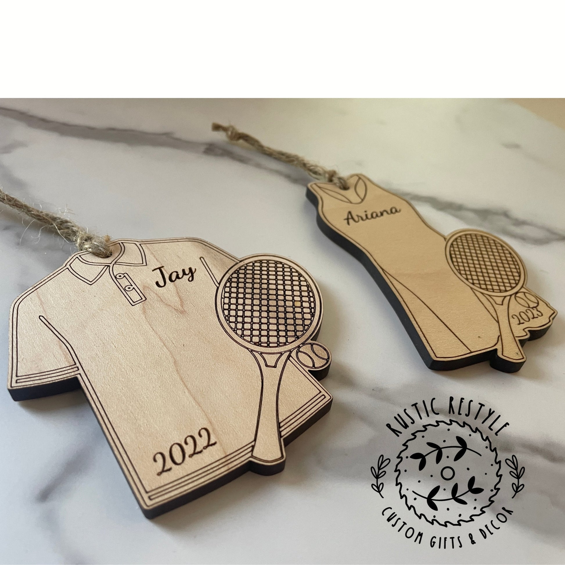 Tennis ornament, Personalized Christmas tree ornament