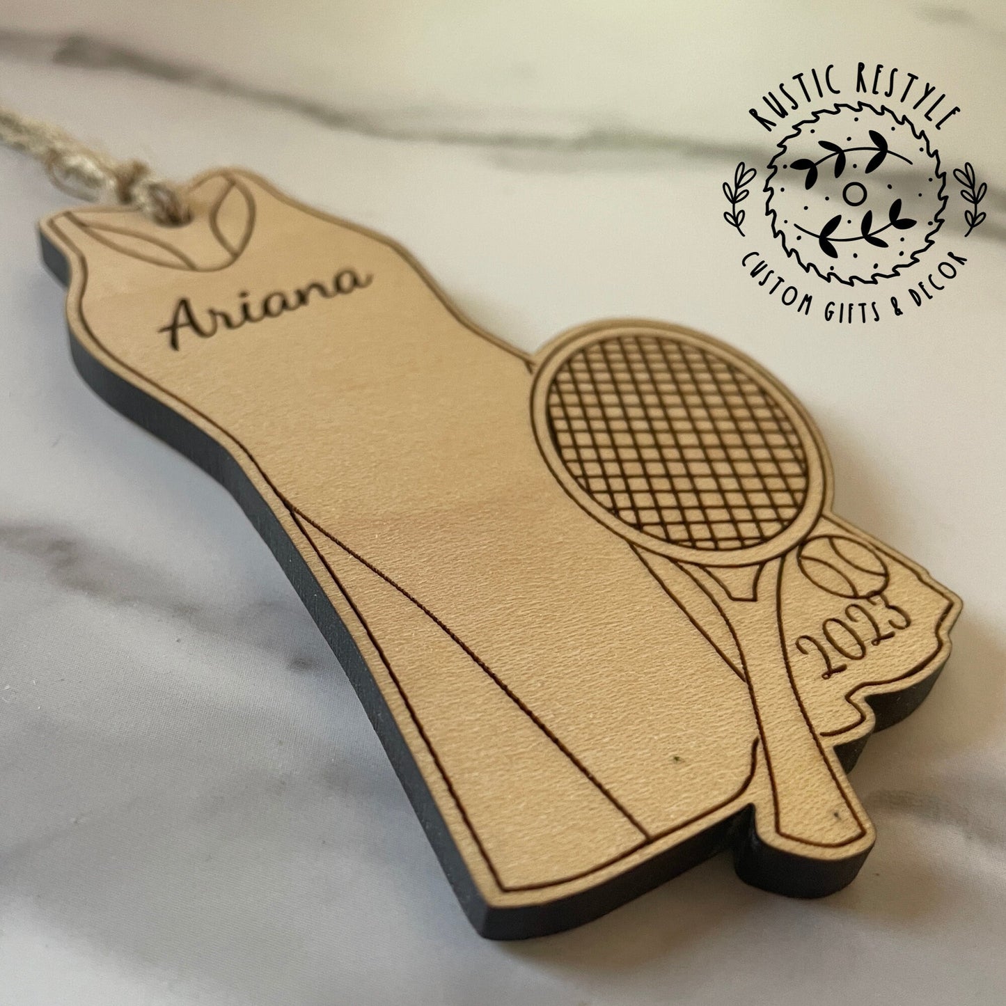 Tennis ornament, Personalized Christmas tree ornament