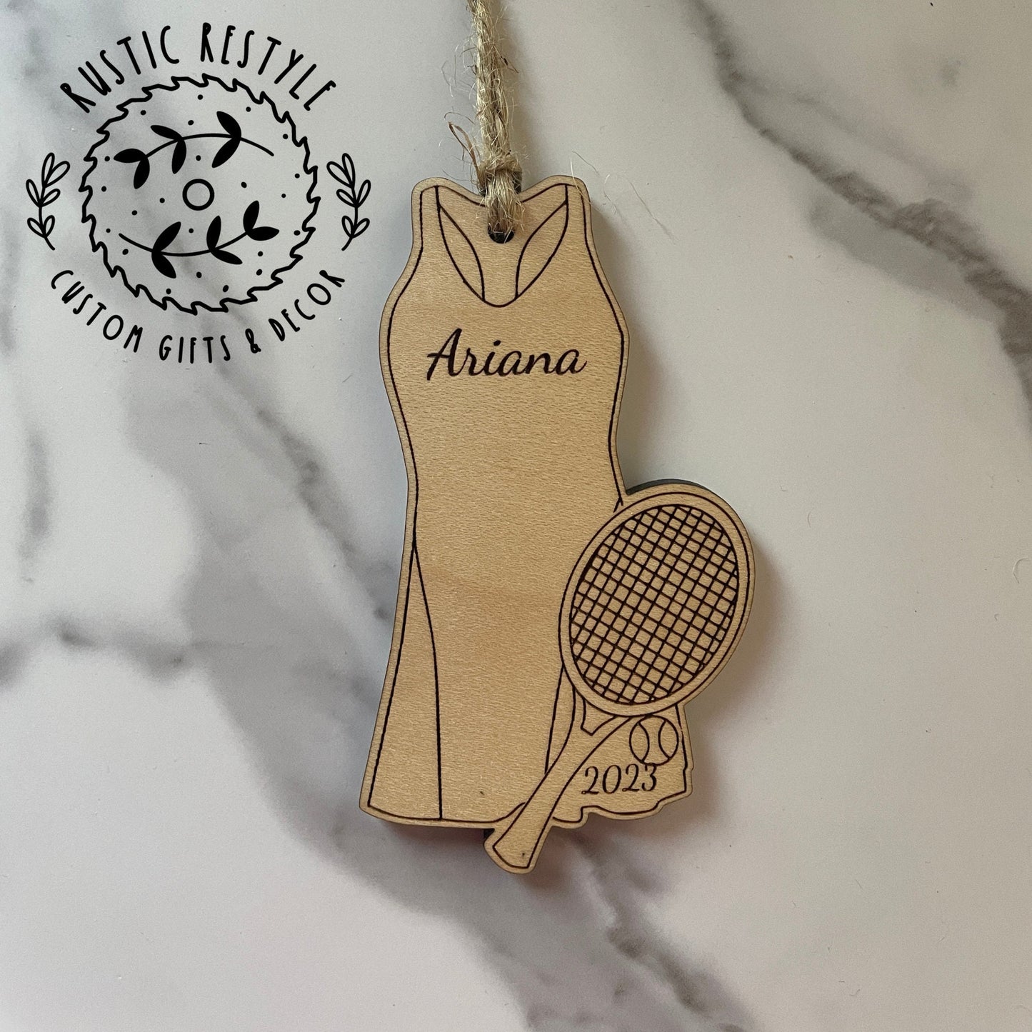 Tennis ornament, Personalized Christmas tree ornament