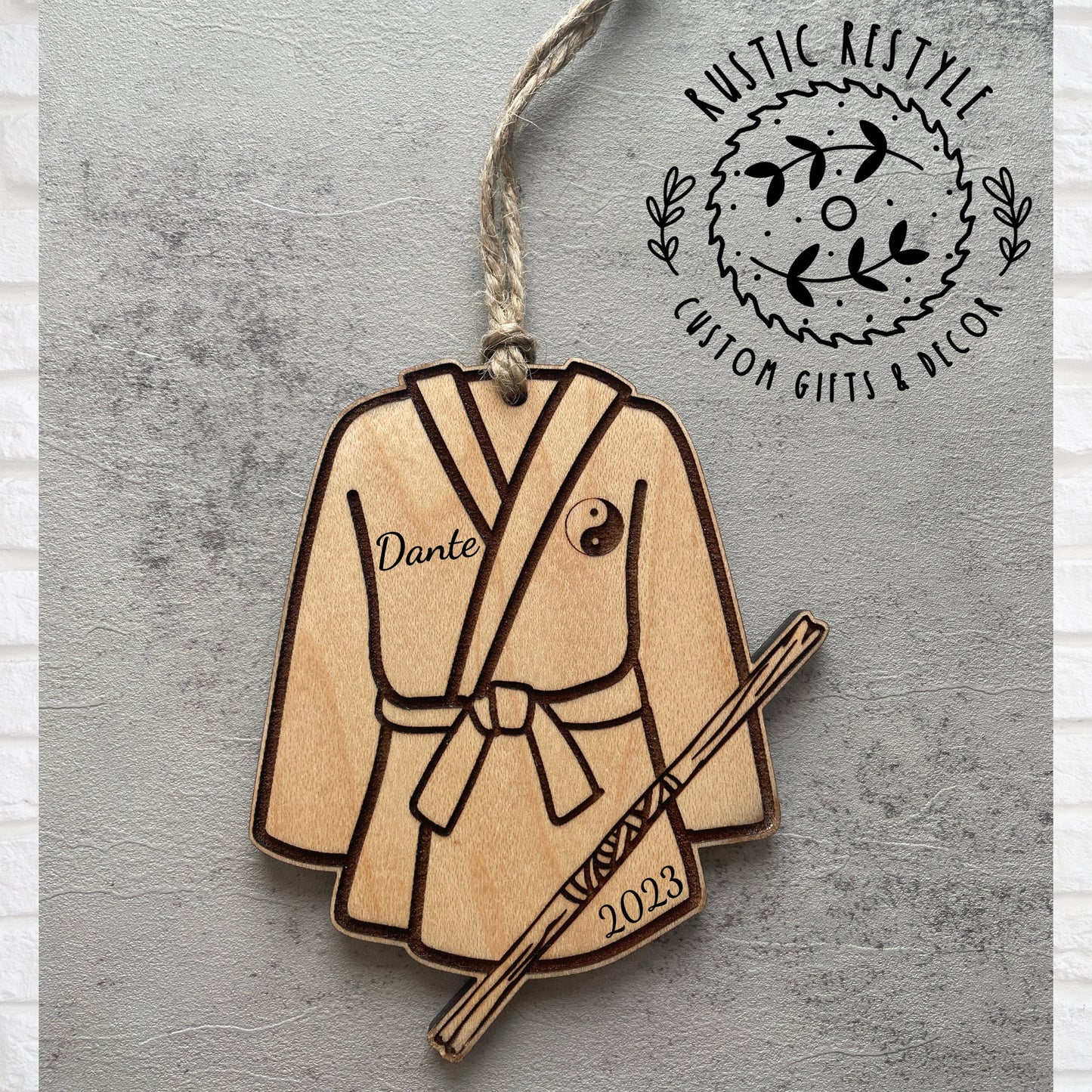 Martial Arts Christmas Ornament, Personalized jiu-jitsu, karate ornament