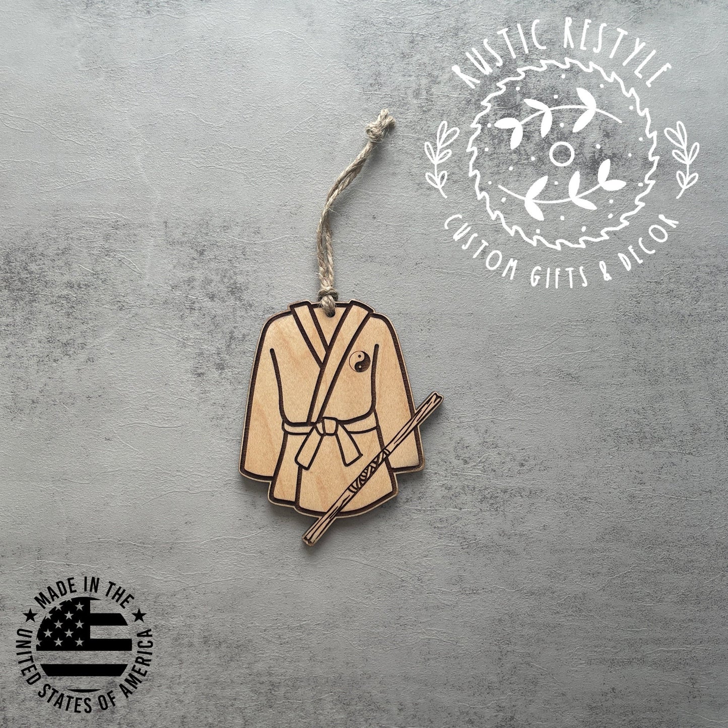 Martial Arts Christmas Ornament, Personalized jiu-jitsu, karate ornament