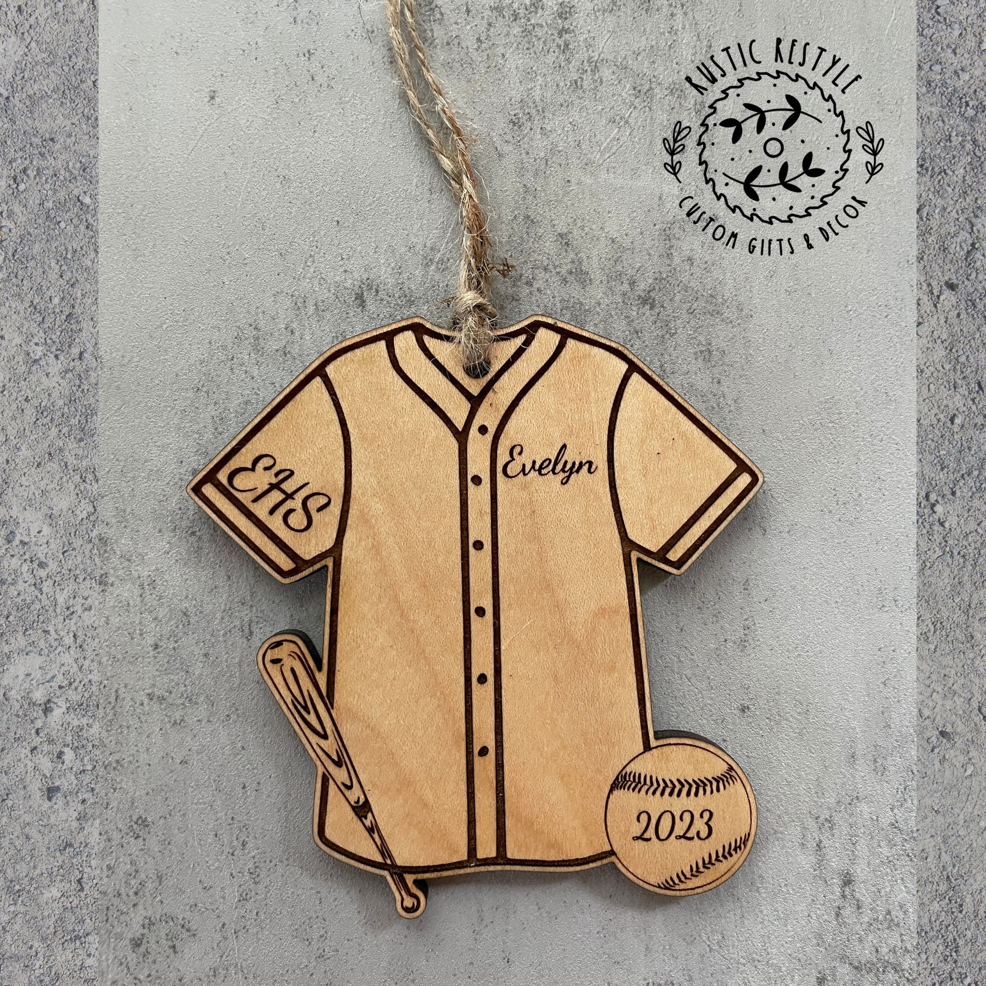 Baseball/ Softball Ornament, Personalized wood baseball/softball Christmas ornament