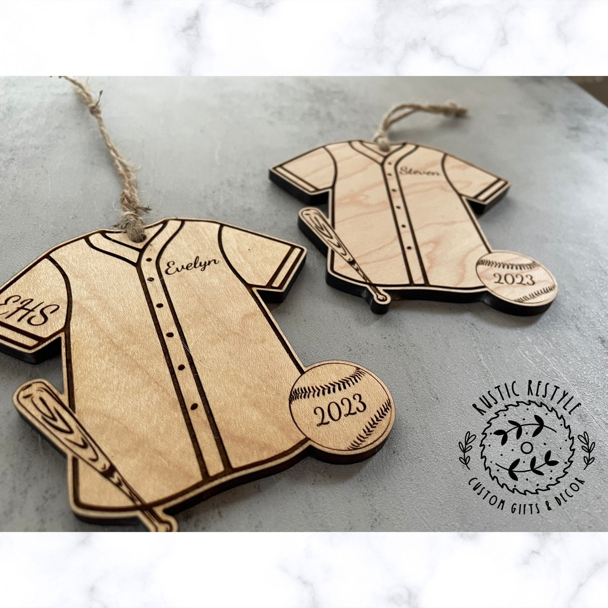 Baseball/ Softball Ornament, Personalized wood baseball/softball Christmas ornament