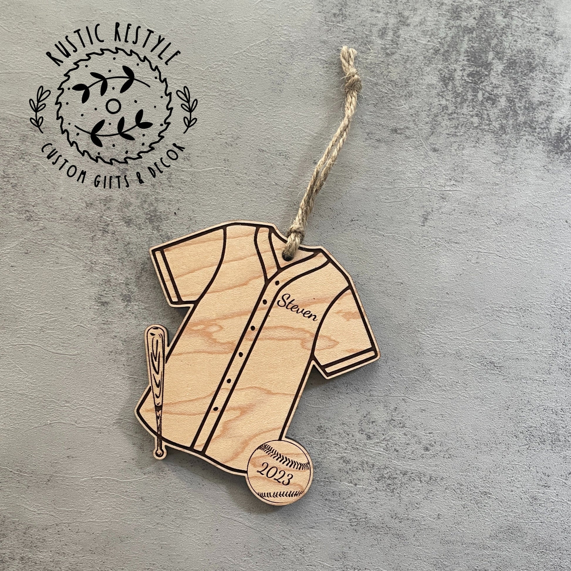 Baseball/ Softball Ornament, Personalized wood baseball/softball Christmas ornament