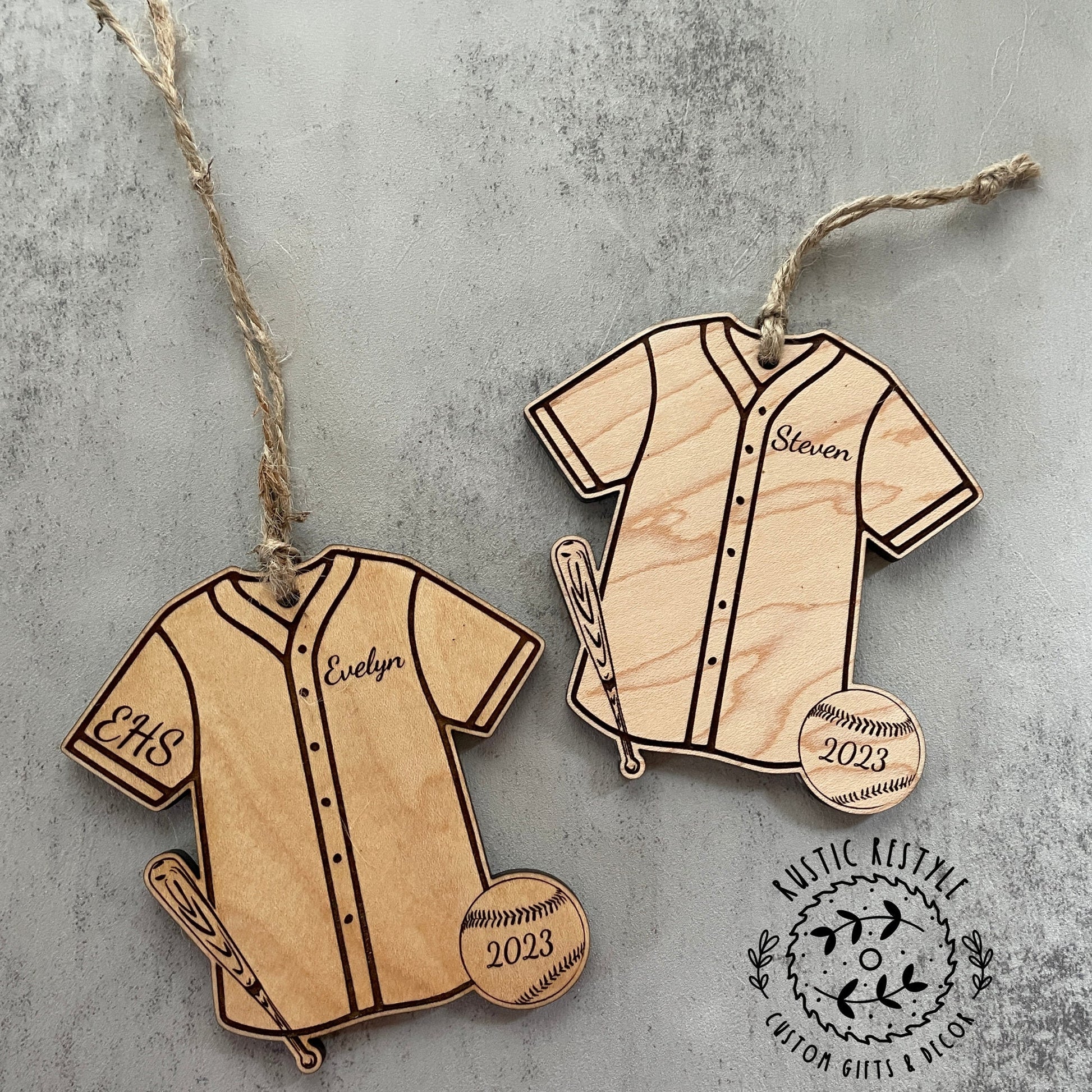 Baseball/ Softball Ornament, Personalized wood baseball/softball Christmas ornament