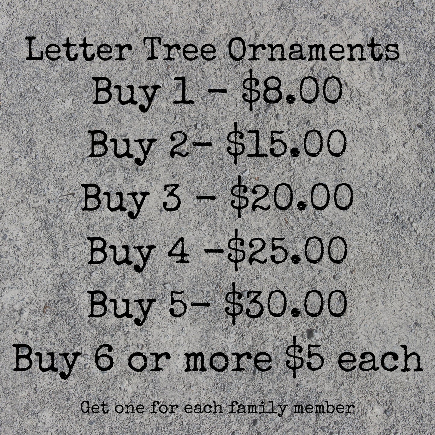 Initial Letter Christmas tree ornament, Monogram ornaments or stocking tags