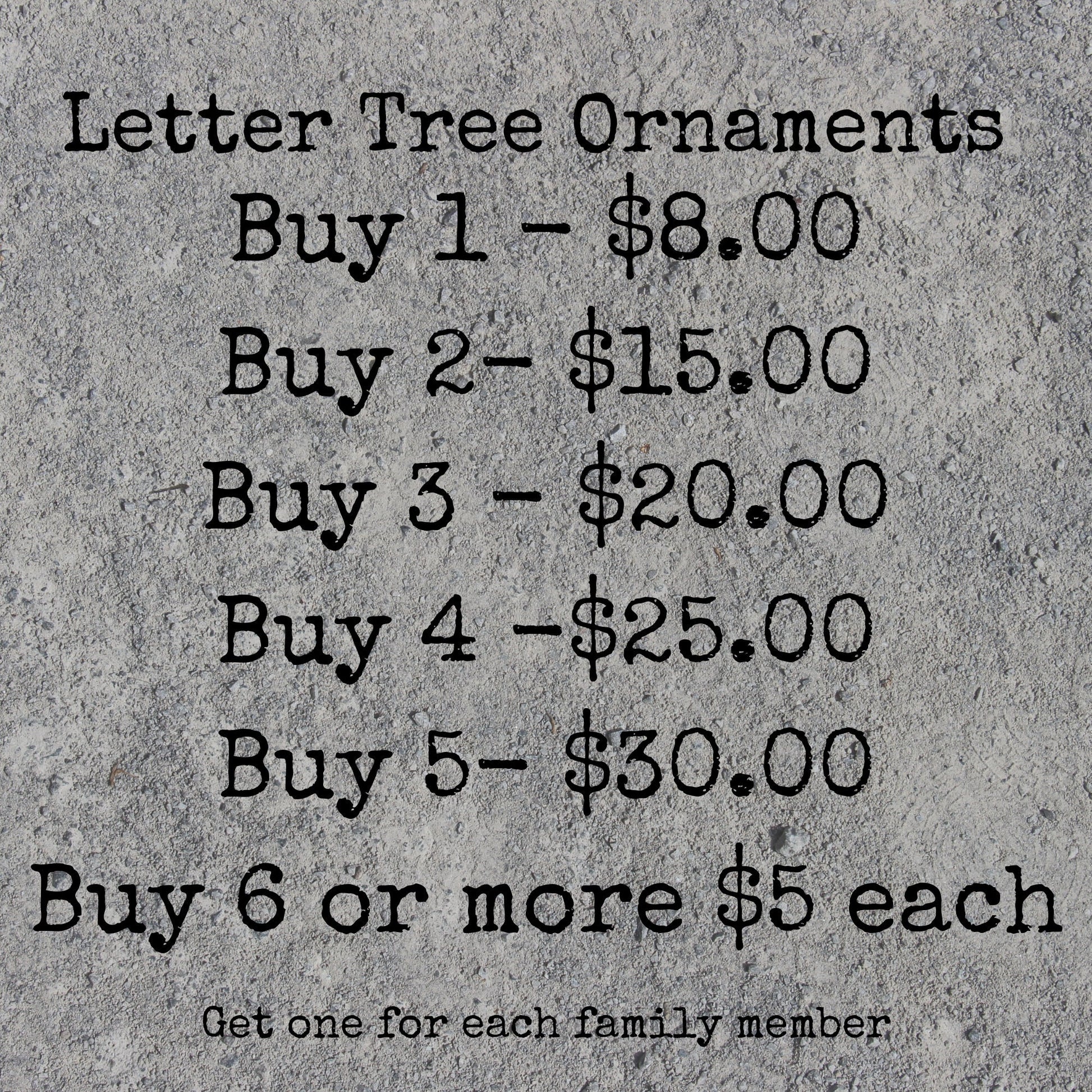 Initial Letter Christmas tree ornament, Monogram ornaments or stocking tags