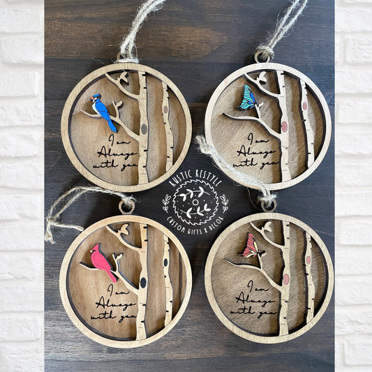 Cardinal, Bluejay, or Butterfly funeral Ornament, Memorial Ornaments