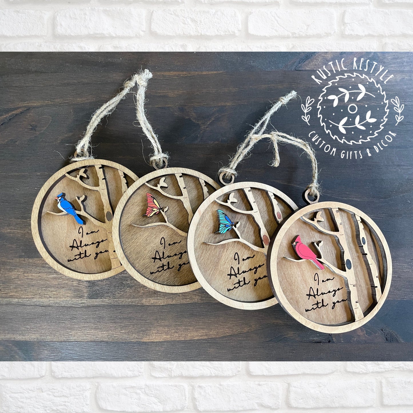 Cardinal, Bluejay, or Butterfly Remembrance Ornament. Memorial Tree Ornaments