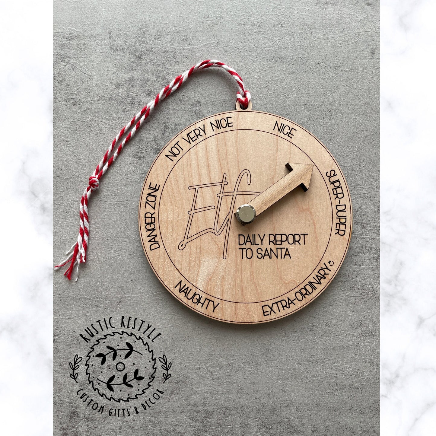 Elf Report Ornament. Elf Naughty or Nice Christmas Ornament