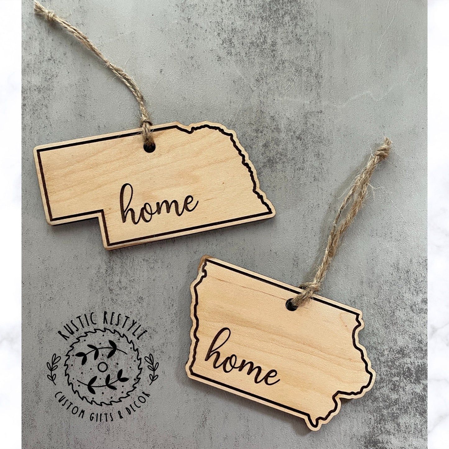 home state wooden ornament, Pick your state