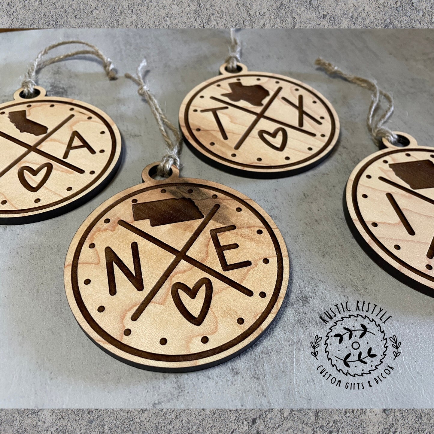state wooden ornament, Pick your state
