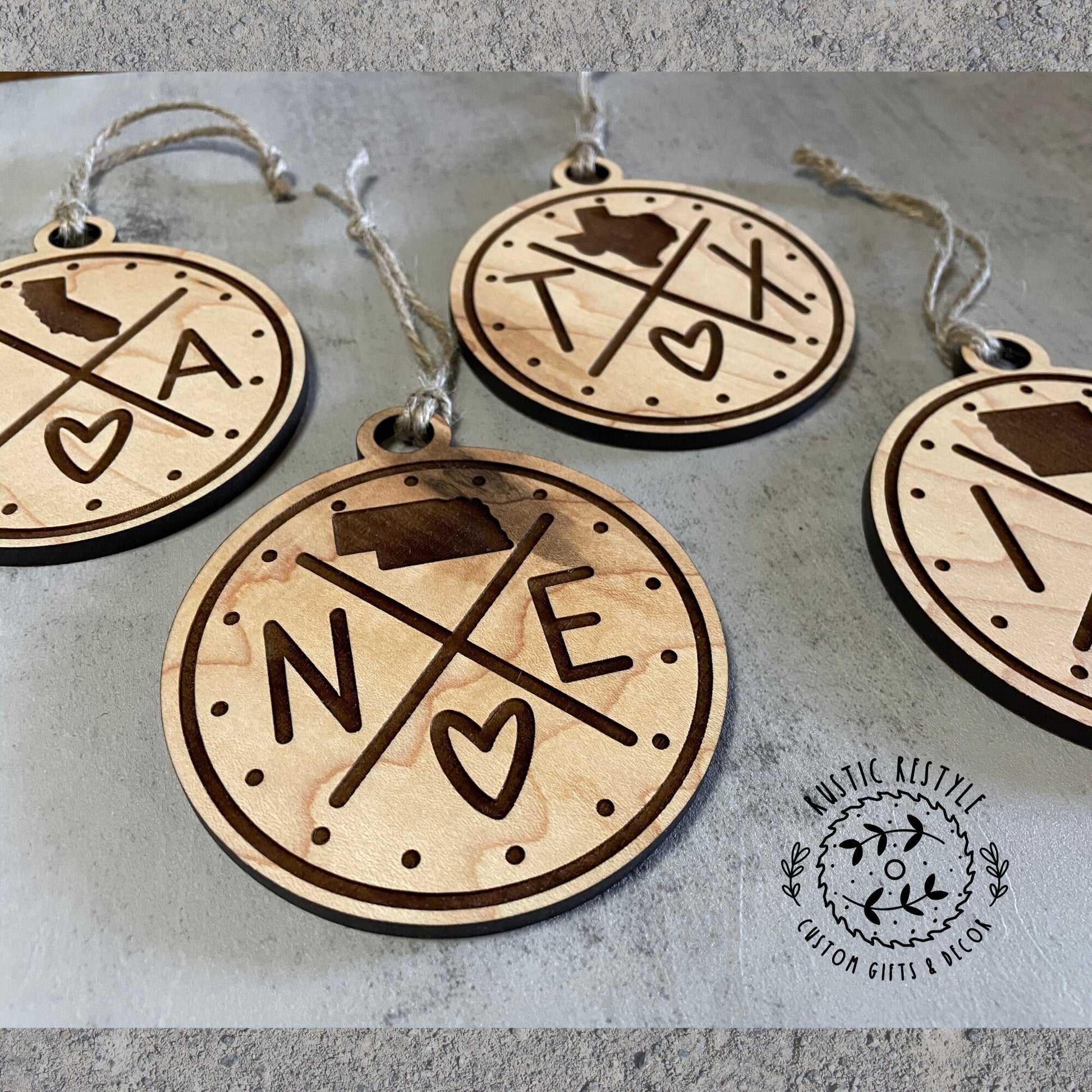 state wooden ornament, Pick your state
