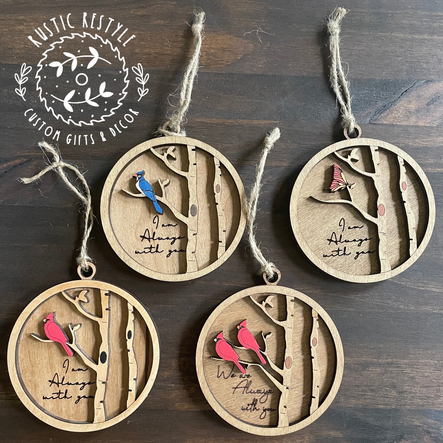 Cardinal, Bluejay, or Butterfly funeral Ornament, Memorial Ornaments