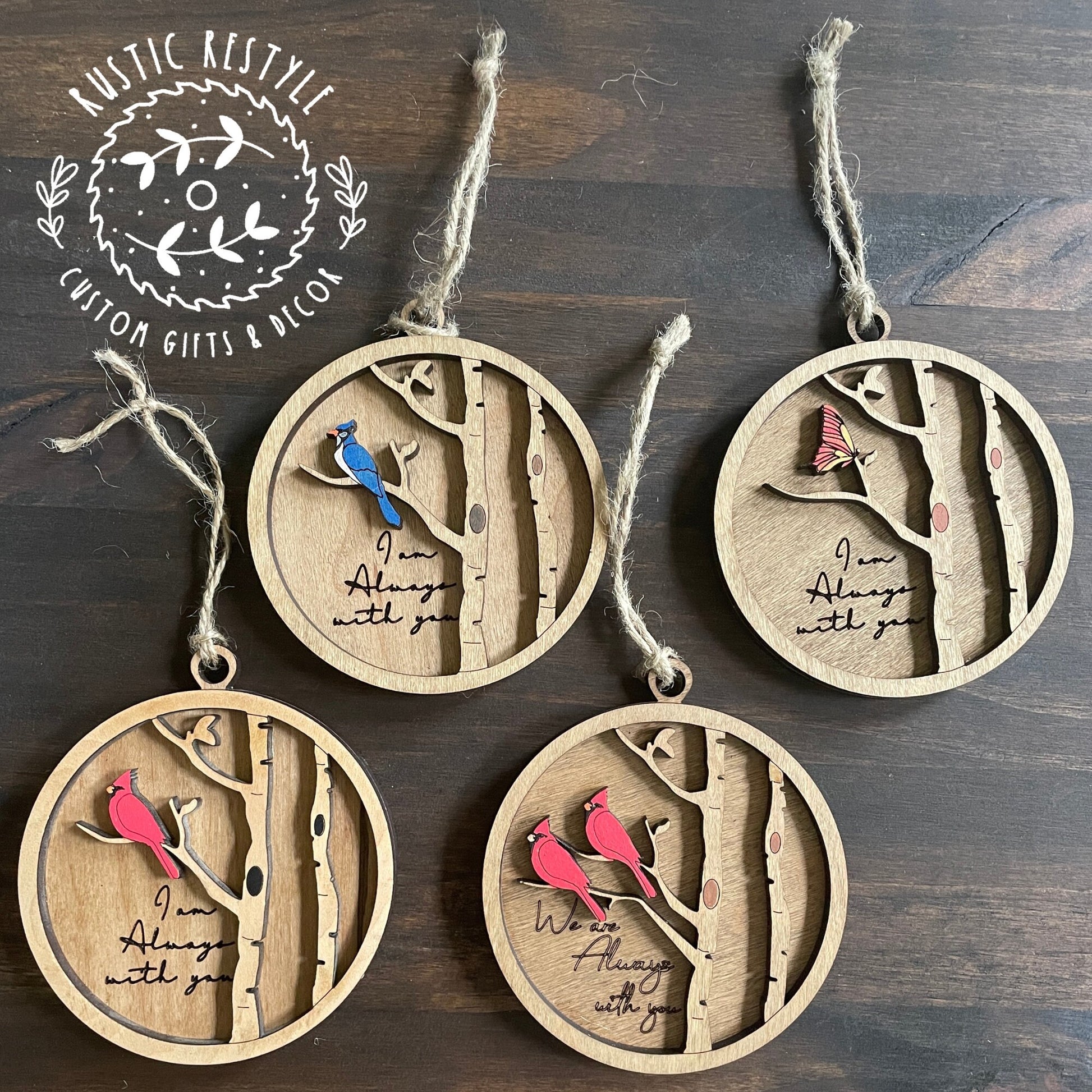 Cardinal, Bluejay, or Butterfly funeral Ornament, Memorial Ornaments