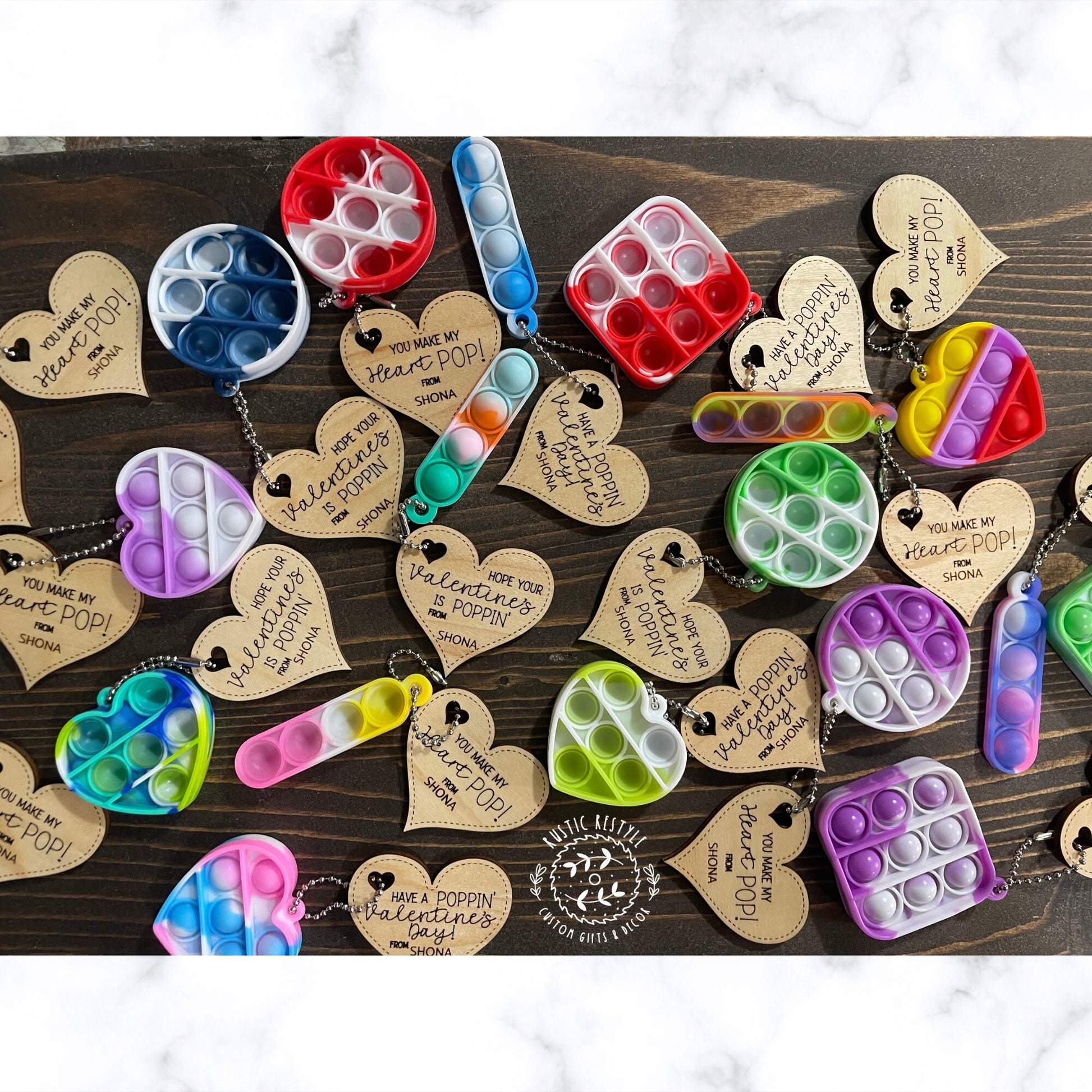 Classroom Pop-its Valentines, Personalized wooden Valentine's Day gift