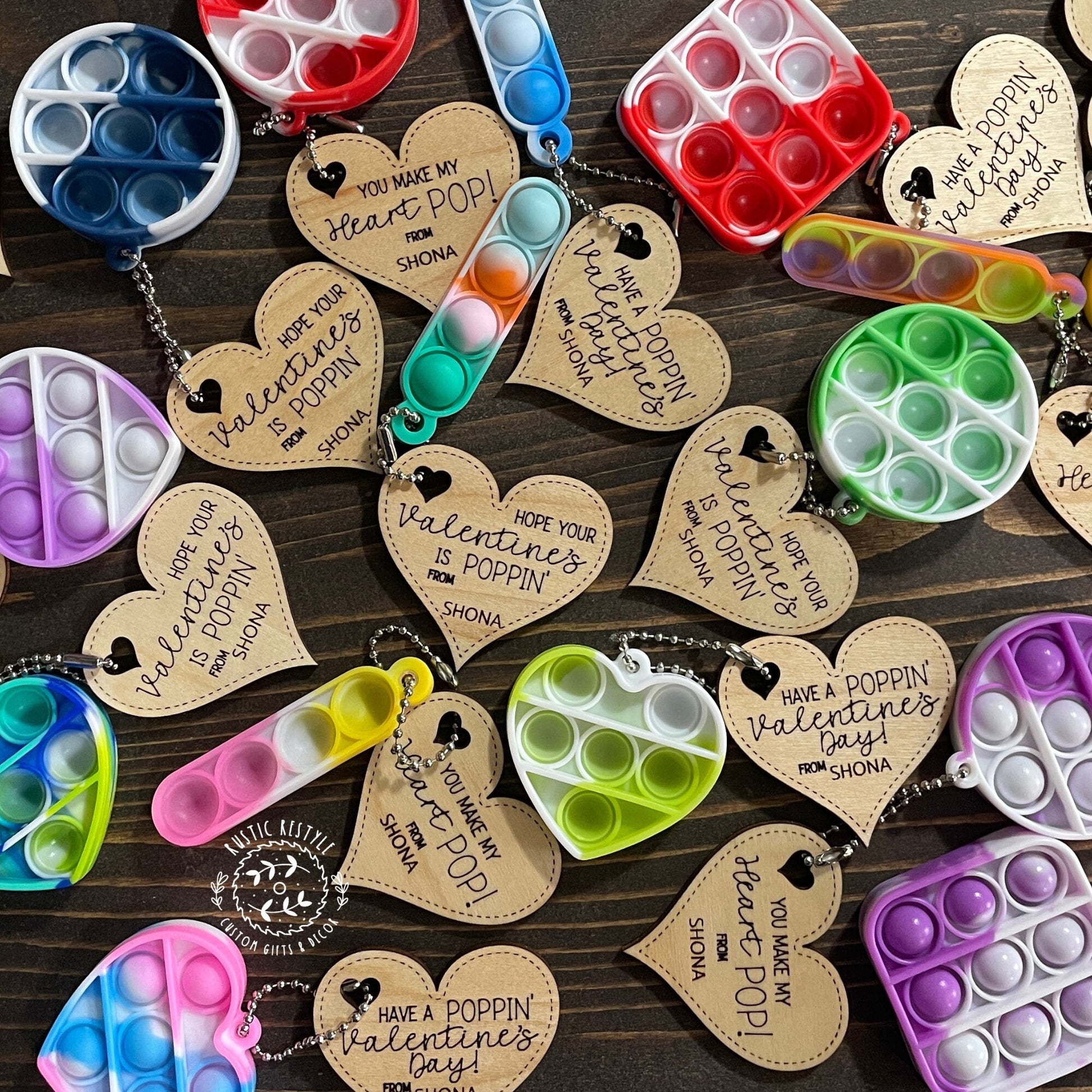 Classroom Pop-its Valentines, Personalized wooden Valentine's Day gift