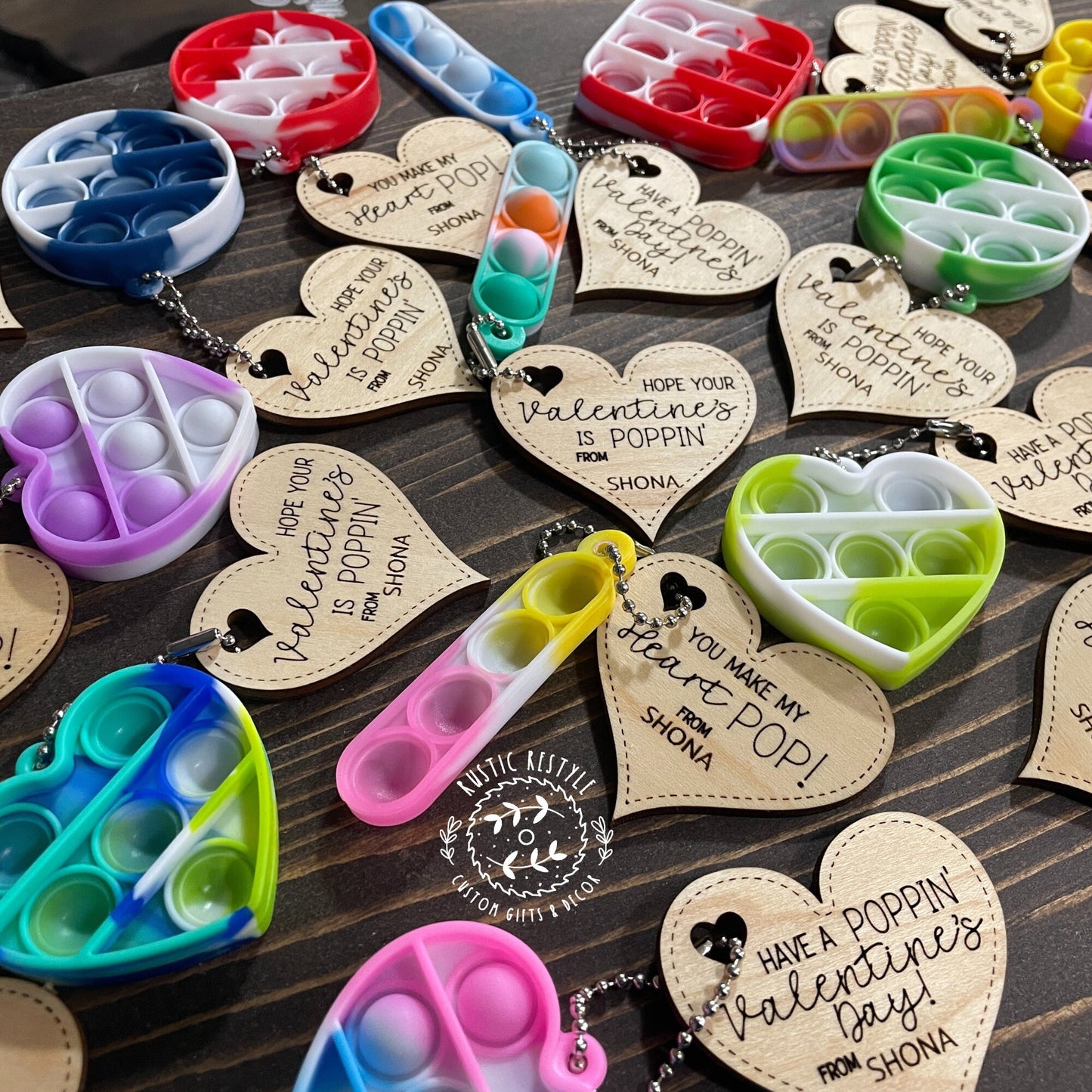 Classroom Pop-its Valentines, Personalized wooden Valentine's Day gift