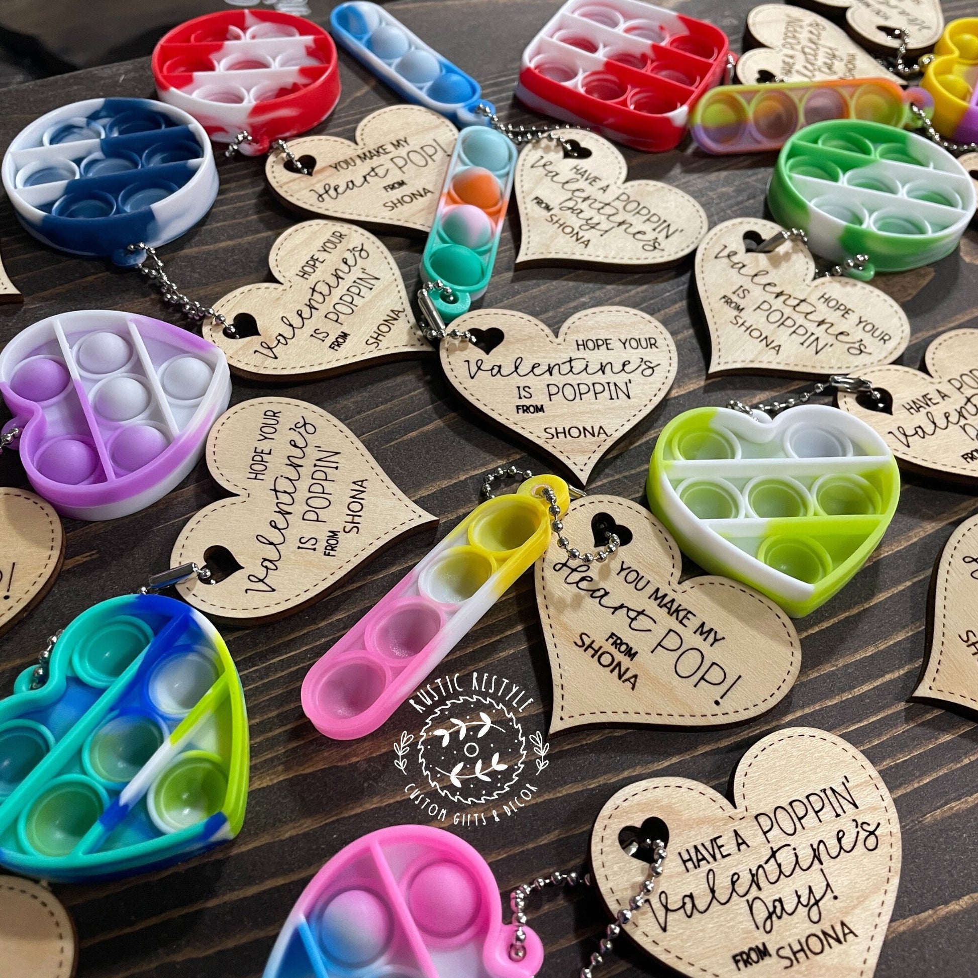 Classroom Pop-its Valentines, Personalized wooden Valentine's Day gift