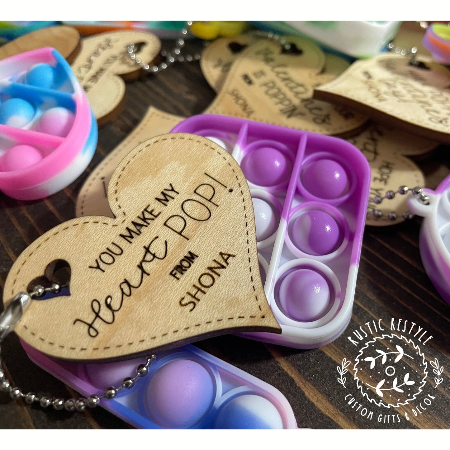 Classroom Pop-its Valentines, Personalized wooden Valentine's Day gift