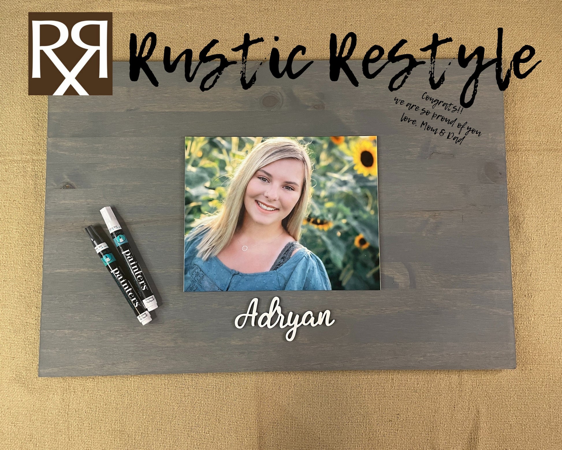 Graduation Guest book board its a signable rustic wood sign, You can customizable with photo and name.