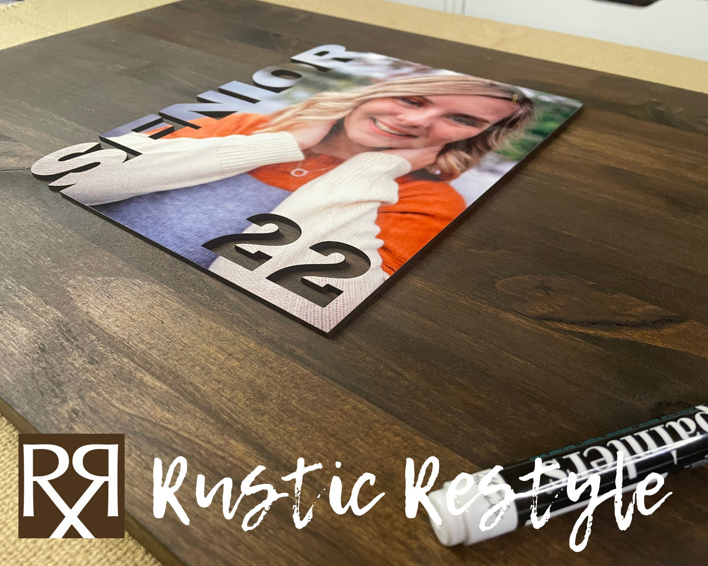 Graduation Guest book board its a signable rustic wood sign, You can customizable with photo and name.