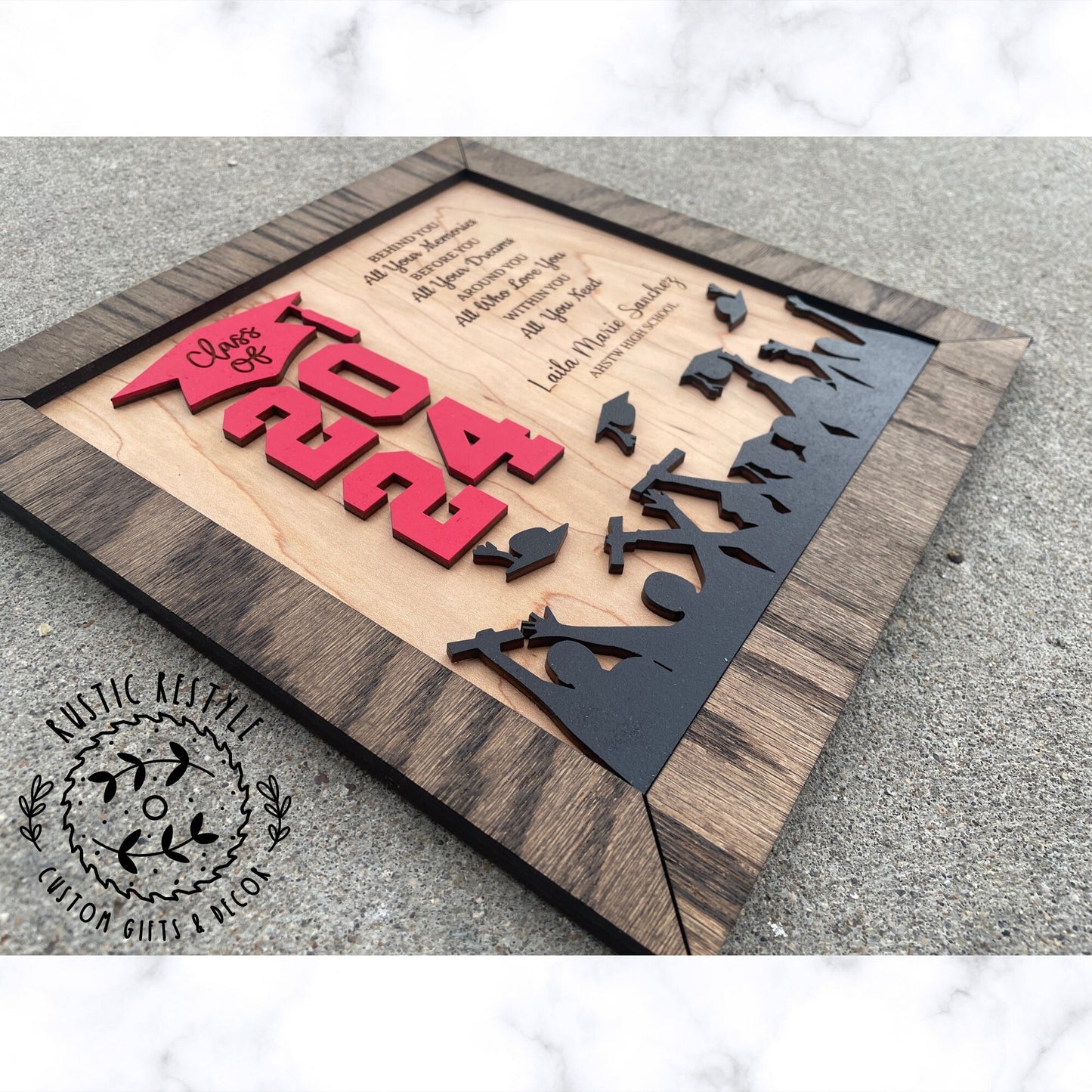 Graduation Plaque personalized with engraved name and school, class of 2026