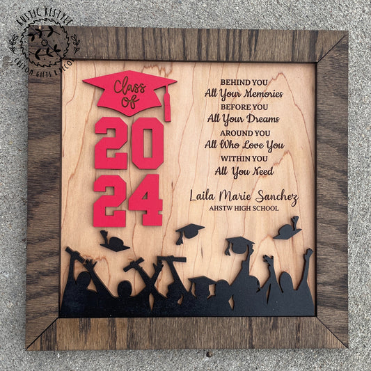 Graduation Plaque personalized with engraved name and school, class of 2026